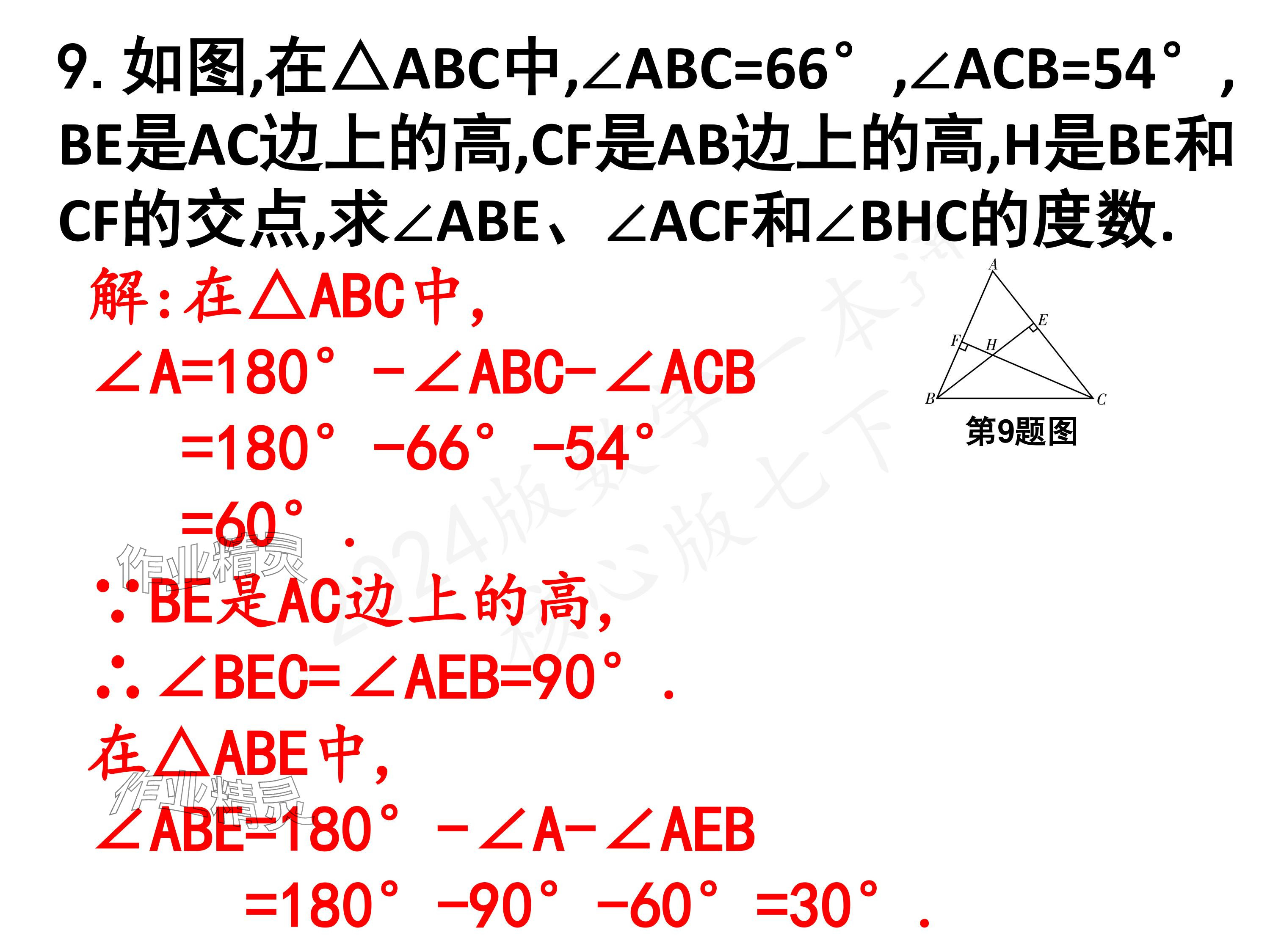 2024年一本通武汉出版社七年级数学下册北师大版 参考答案第46页