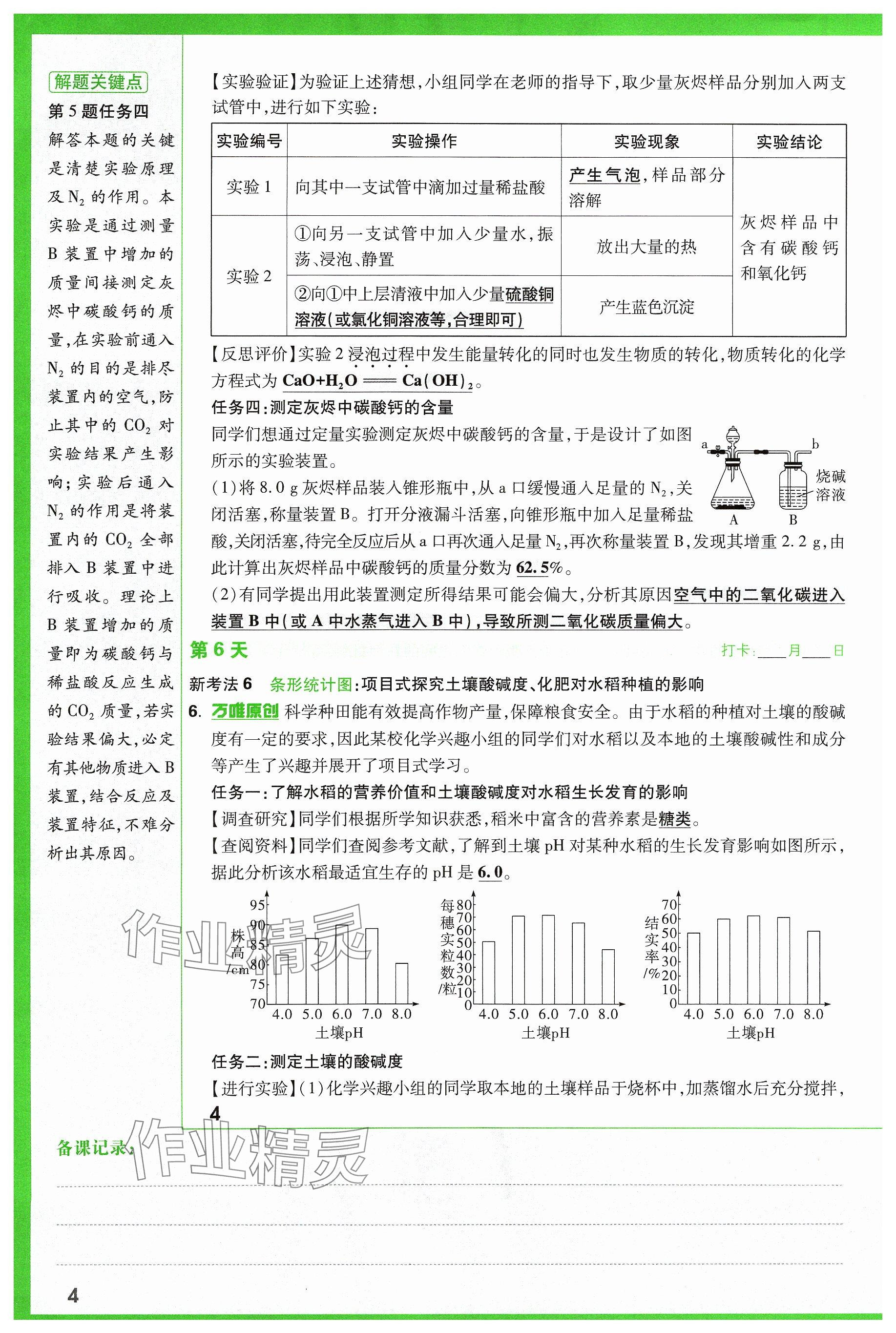 2024年万唯中考试题研究化学山西专版 参考答案第4页