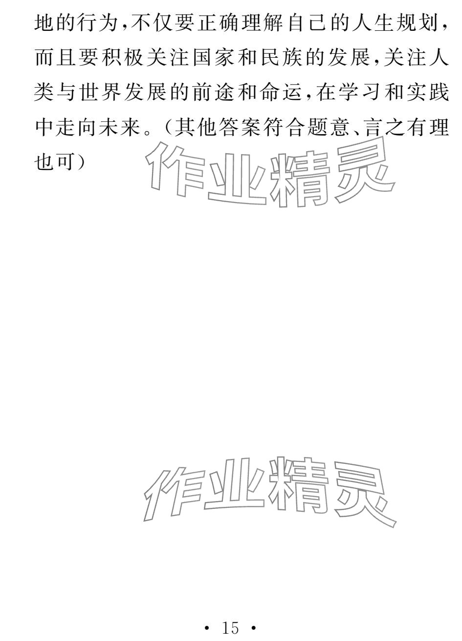 2025年天舟文化精彩寒假團結出版社九年級綜合 參考答案第15頁