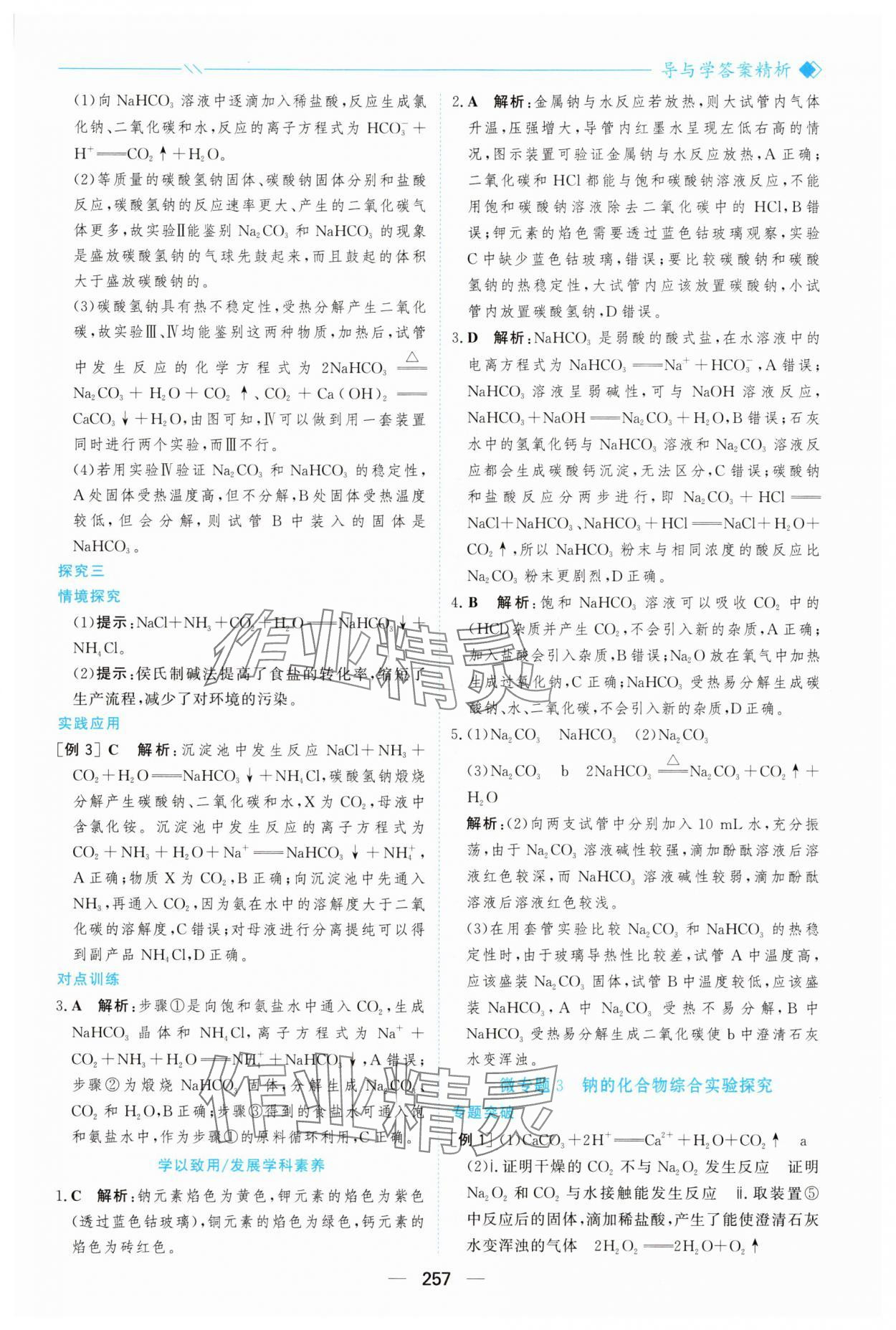 2025年新课程学习与测评高中化学必修第一册人教版&nbsp;参考答案第12页