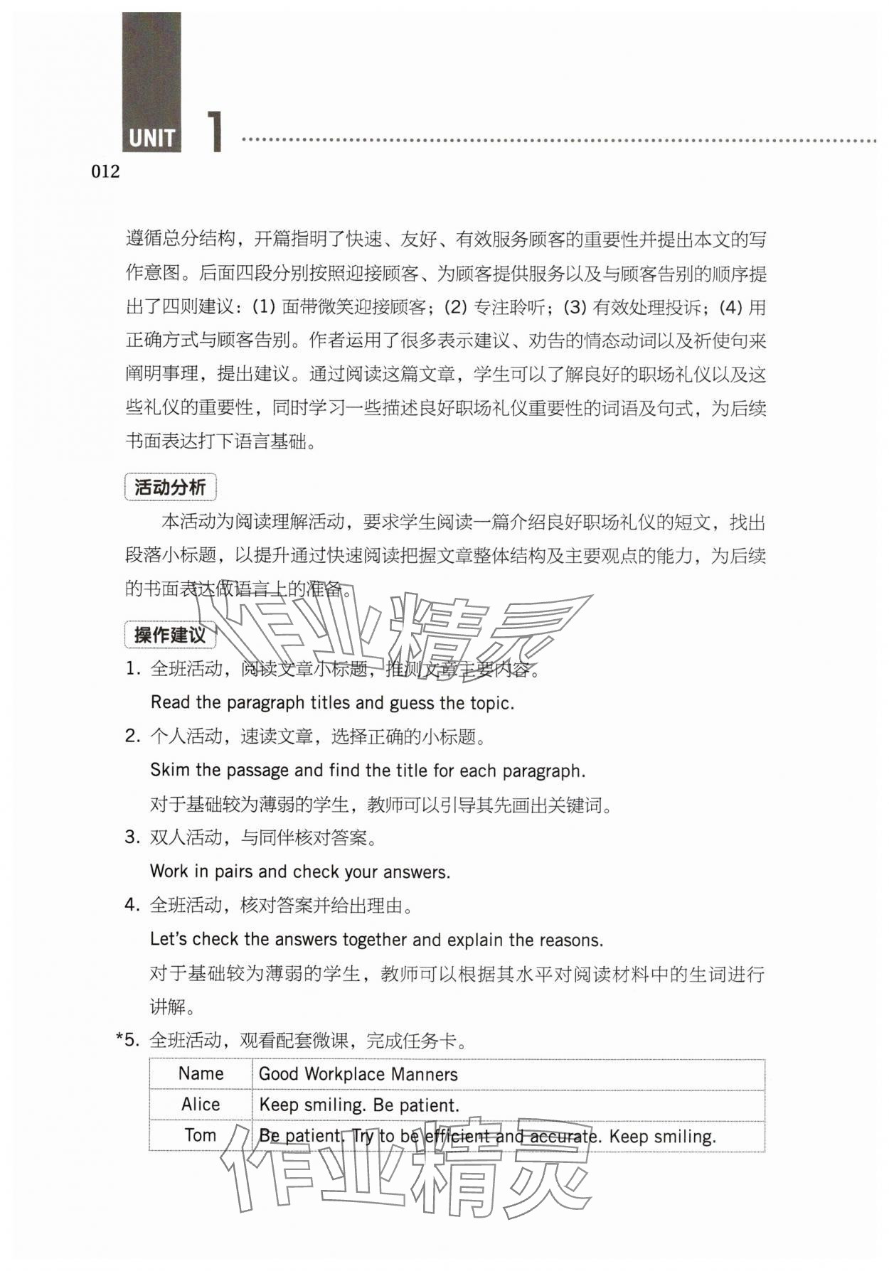 2025年英語練習冊高等教育出版社中職英語職業模塊 參考答案第12頁