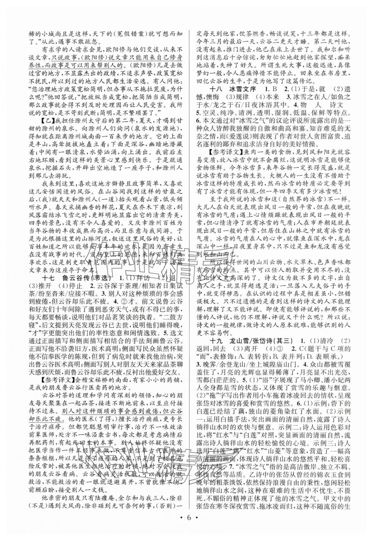 2024年初中課外文言文閱讀特訓(xùn)九年級(jí)語(yǔ)文全一冊(cè)人教版 第6頁(yè)