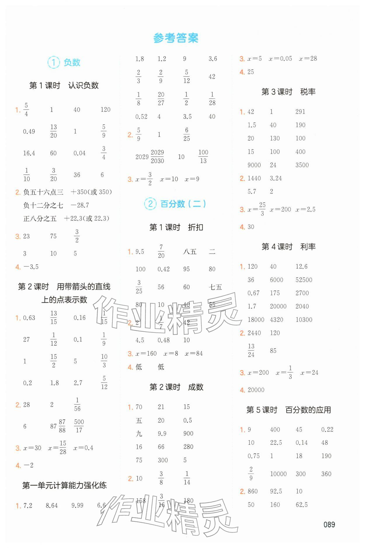 2026年一本计算题六年级数学下册人教版&nbsp;第1页