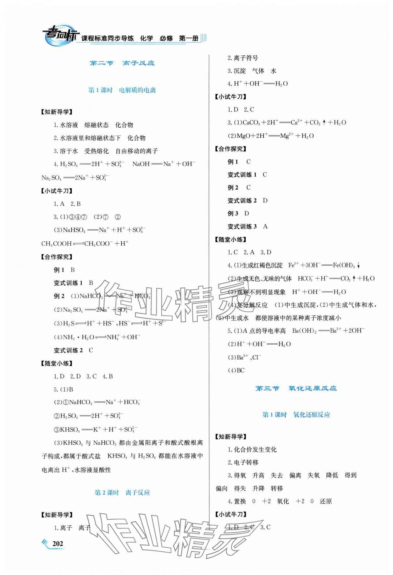 2024年课程标准同步导练高中化学必修第一册人教版 第2页