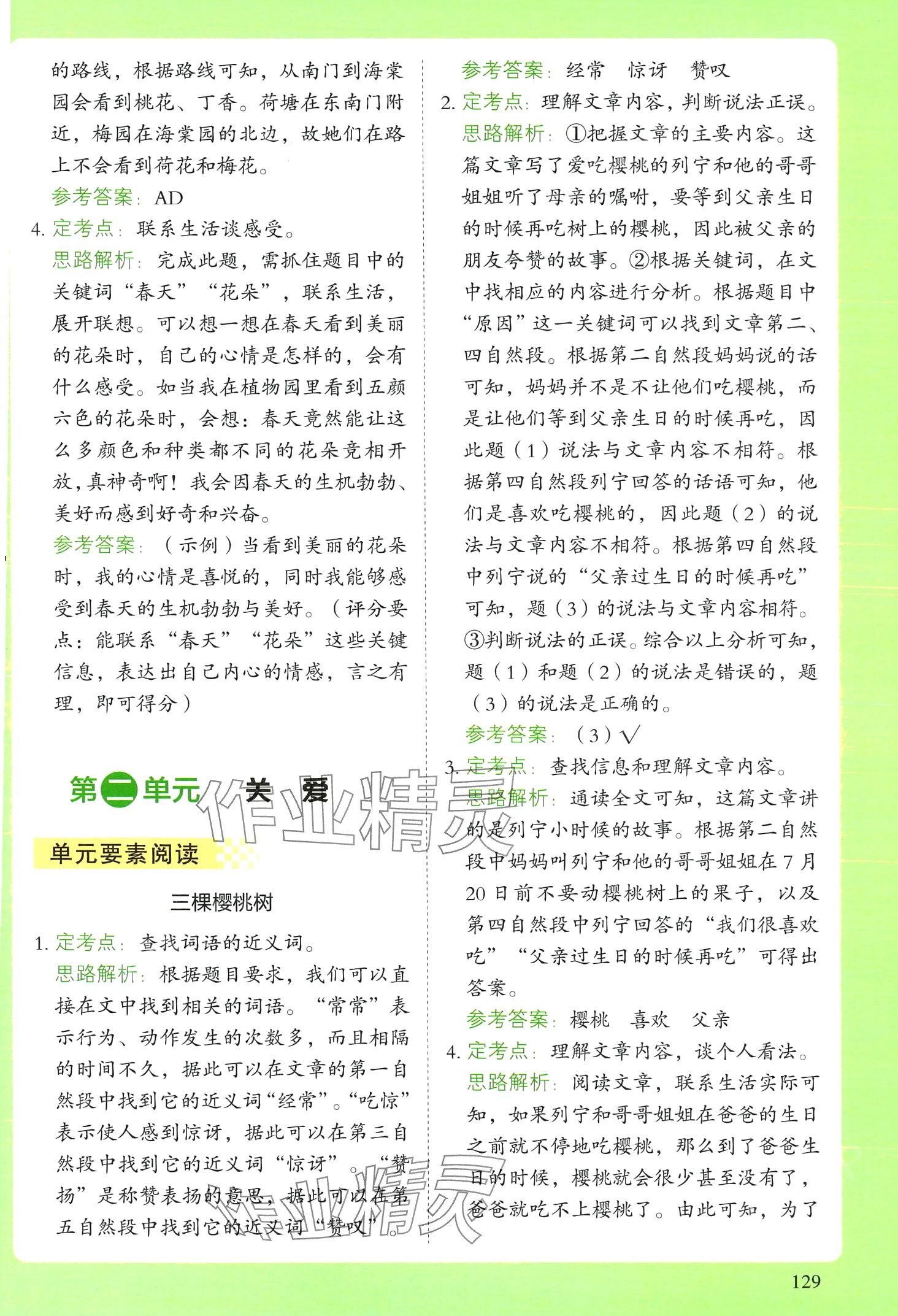 2024年閱讀理解與答題模板二年級語文下冊人教版 第4頁