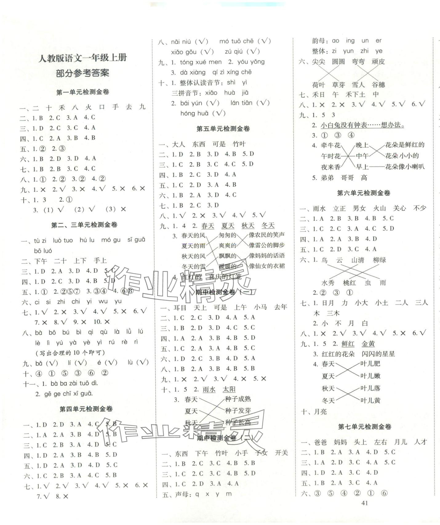 2025年云南师大附小一线名师金牌试卷一年级语文上册人教版 第1页