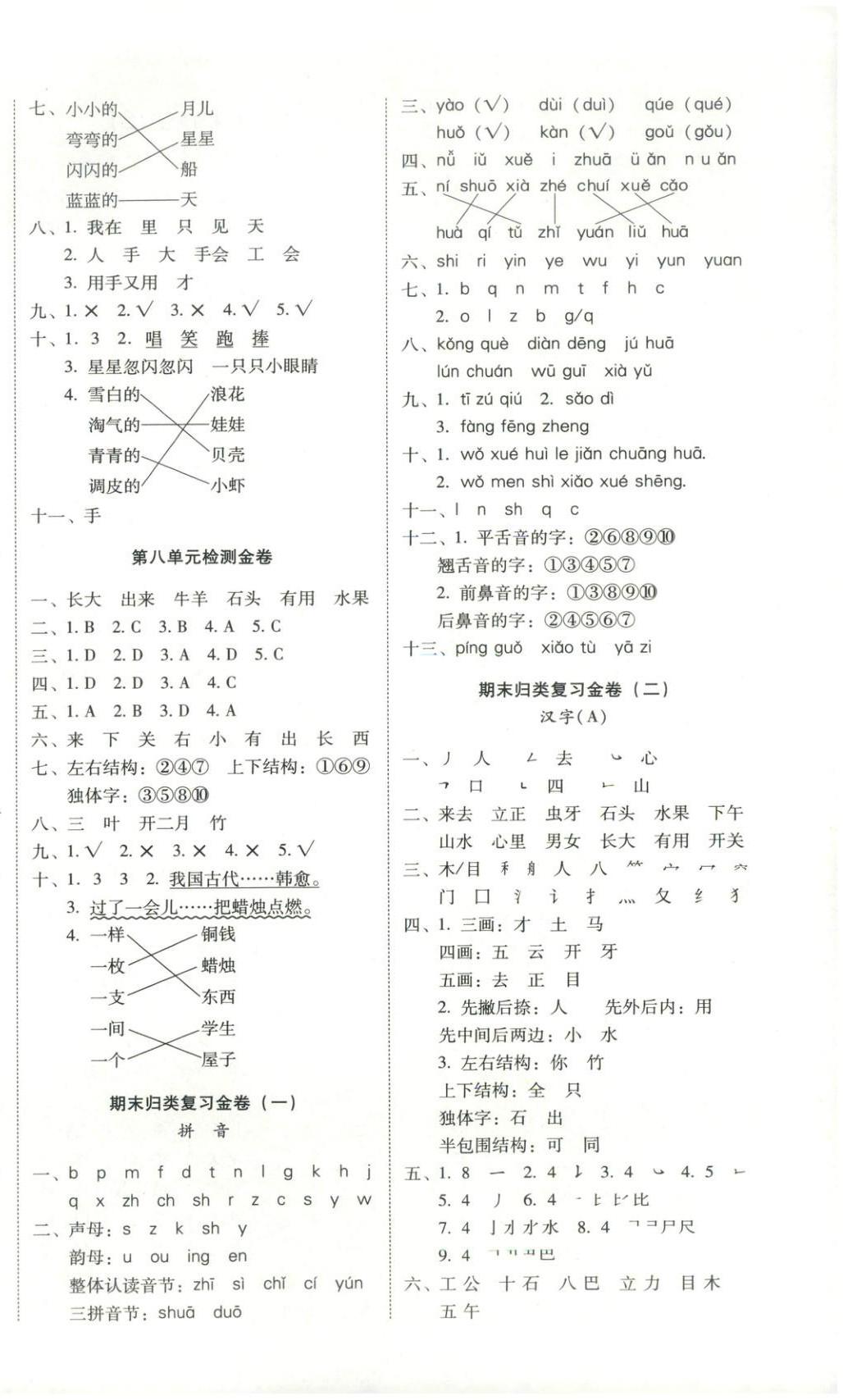 2025年云南师大附小一线名师金牌试卷一年级语文上册人教版 第2页