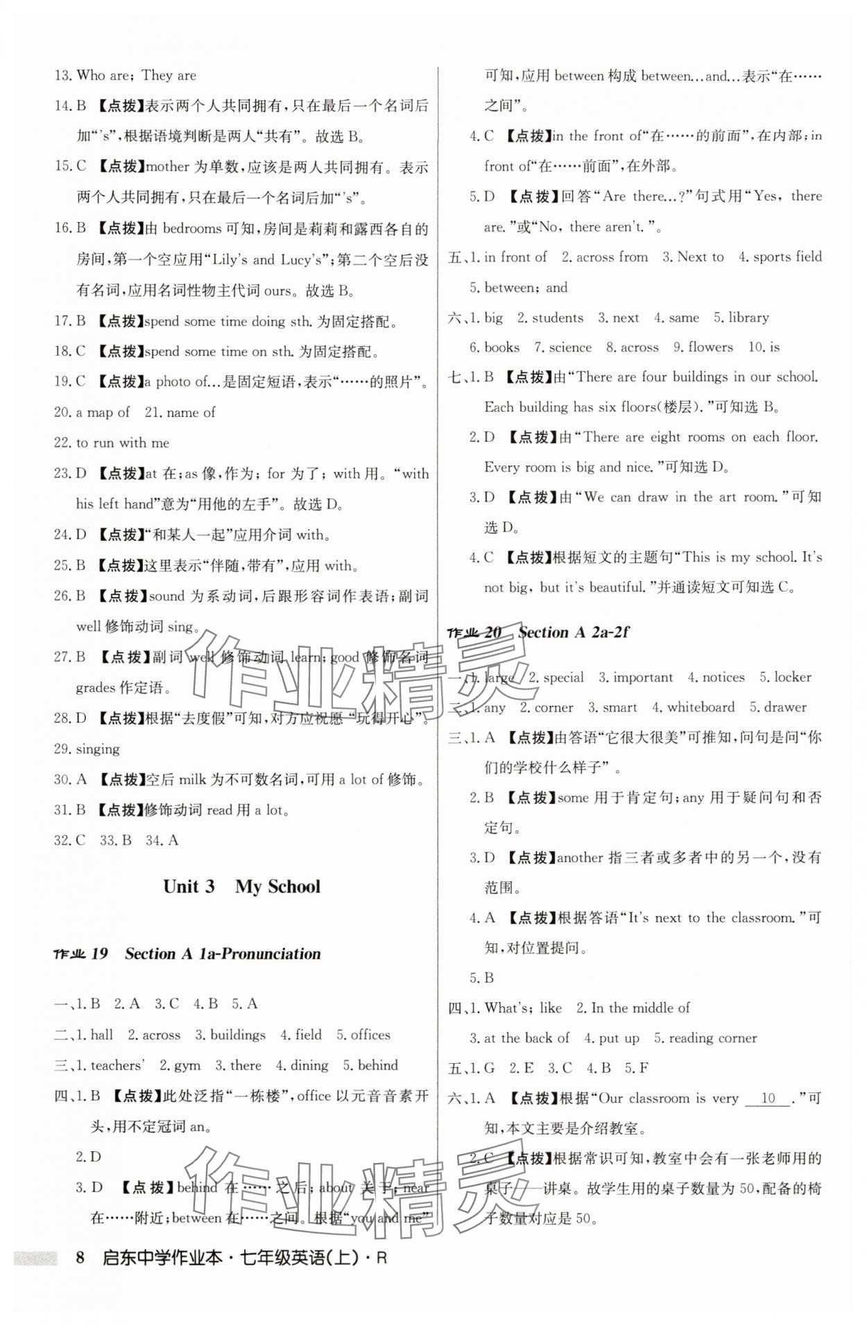 2025年启东中学作业本七年级英语上册人教版 第8页