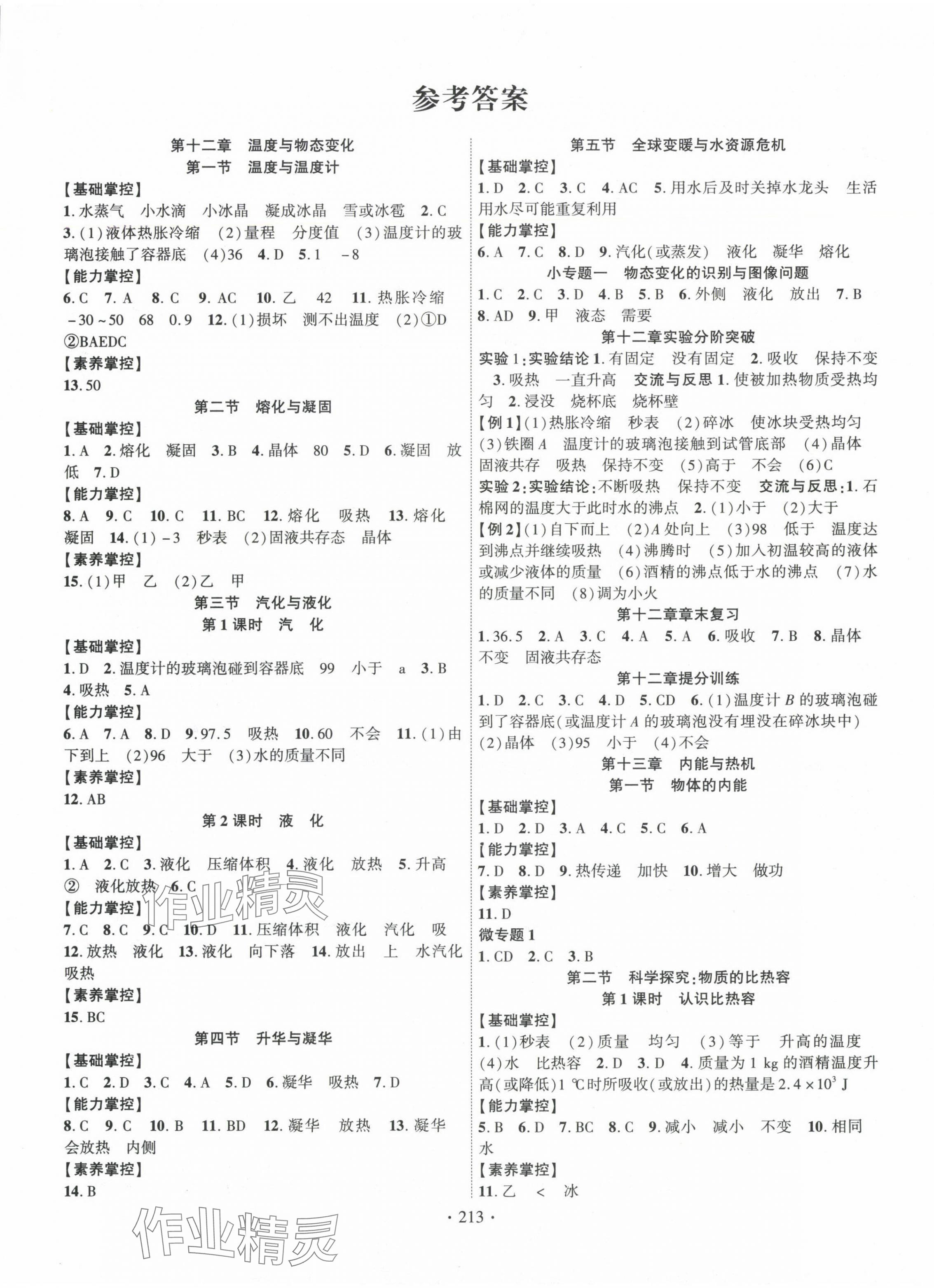 2024年课时掌控九年级物理全一册沪科版 第1页