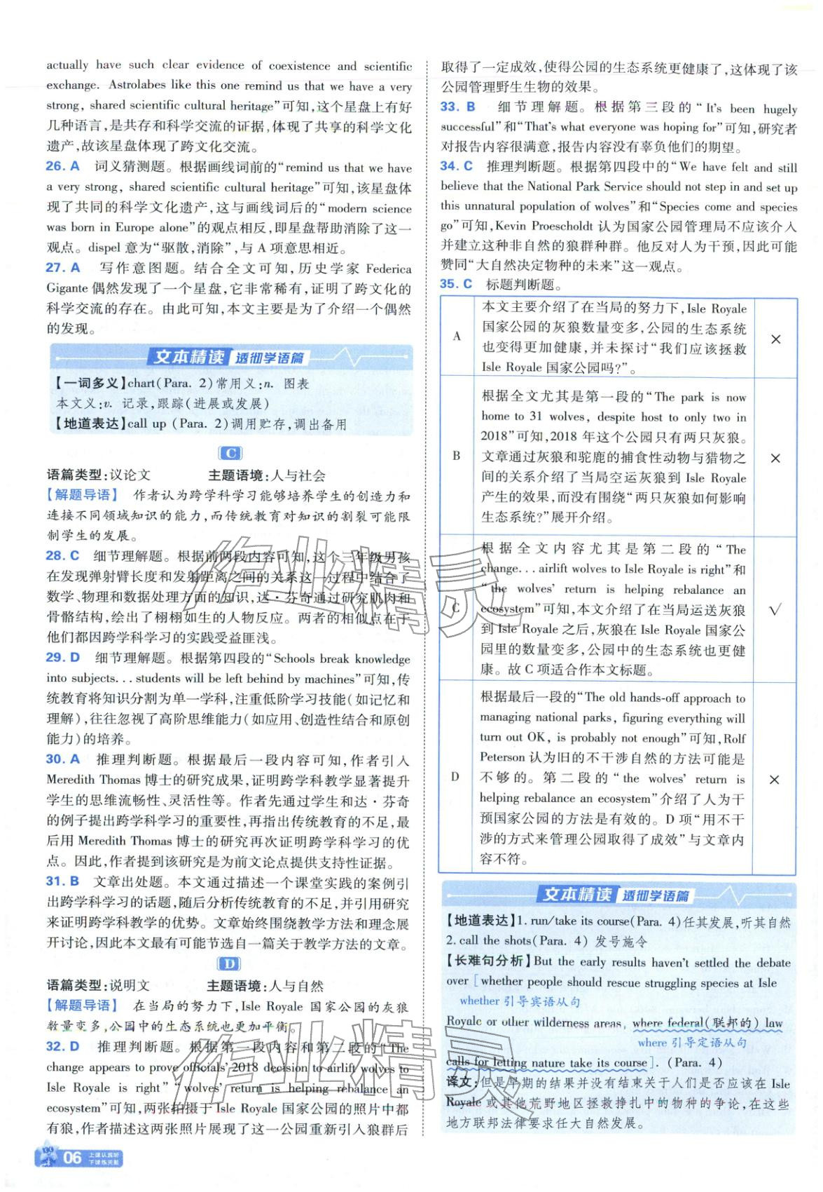 2025年金考卷名師名題單元雙測卷高中英語必修第三冊譯林版 參考答案第6頁