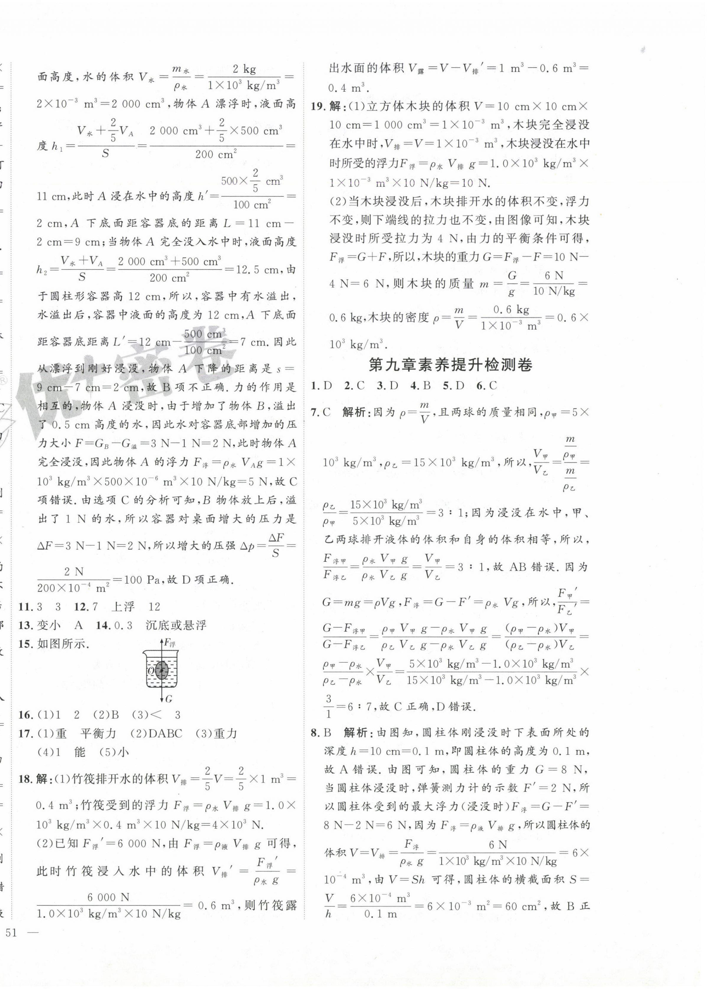 2025年優加密卷八年級物理下冊滬科版I版 第6頁