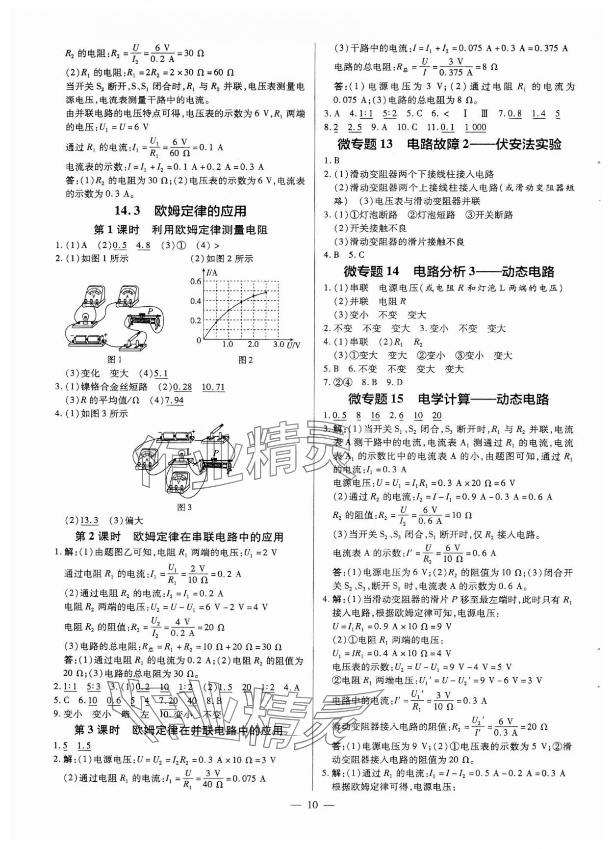 2025年領(lǐng)跑作業(yè)本九年級物理全一冊滬粵版 第10頁