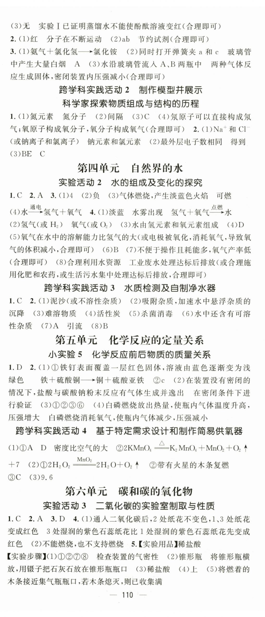 2025年实验探究报告册北京师范大学出版社九年级化学全一册人教版贵州专版 第2页