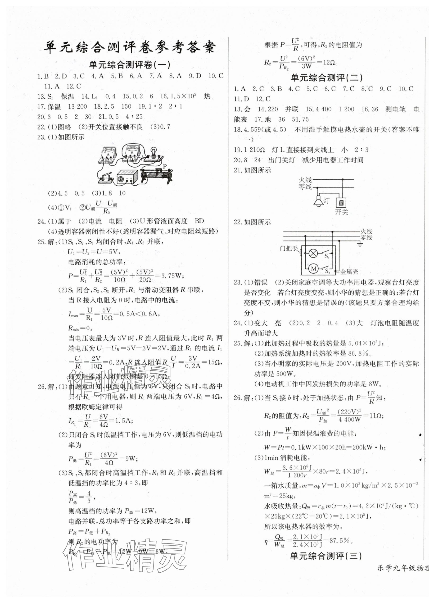 2024年樂學(xué)課堂課時(shí)學(xué)講練九年級(jí)物理下冊人教版 第1頁