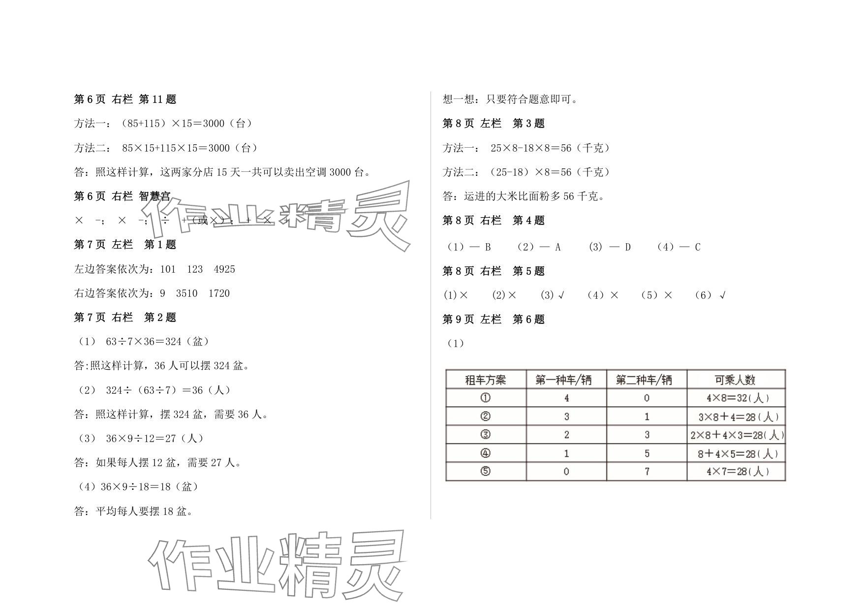 2025年暑假作業(yè)安徽少年兒童出版社四年級數(shù)學人教版 參考答案第3頁