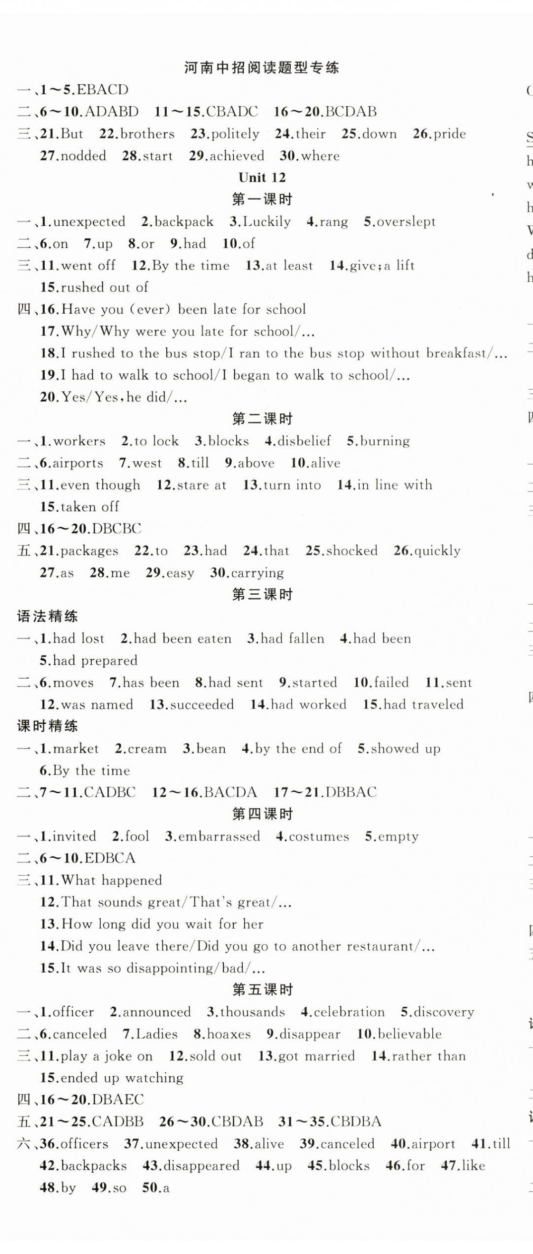 2025年同步訓練100分闖關九年級英語下冊人教版河南專版 第5頁
