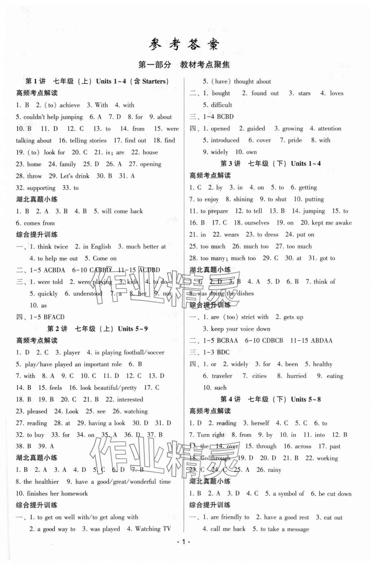 2024年聚焦中考英语中考湖北专版 第1页