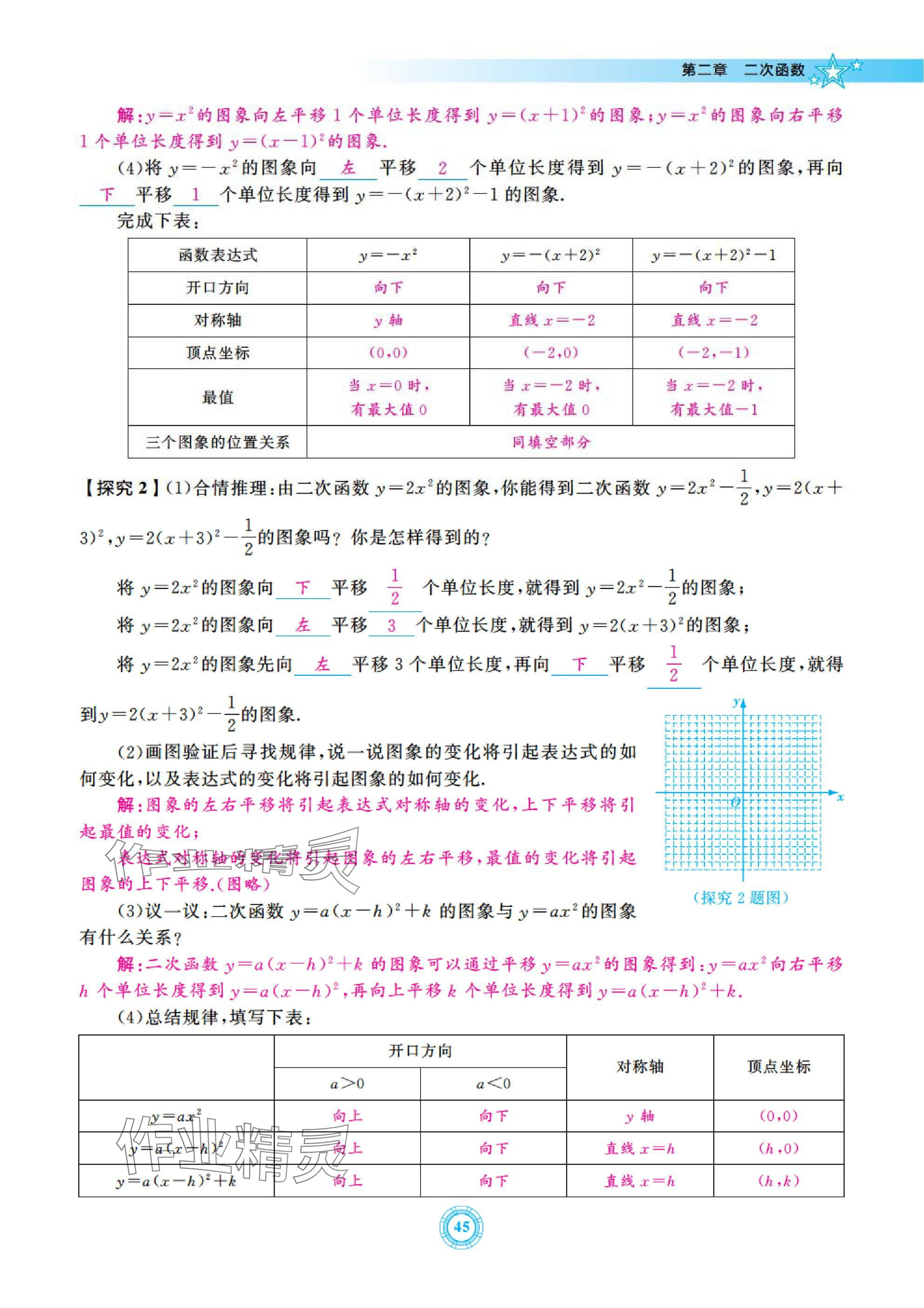2025年五環(huán)導學九年級數(shù)學下冊北師大版 參考答案第45頁