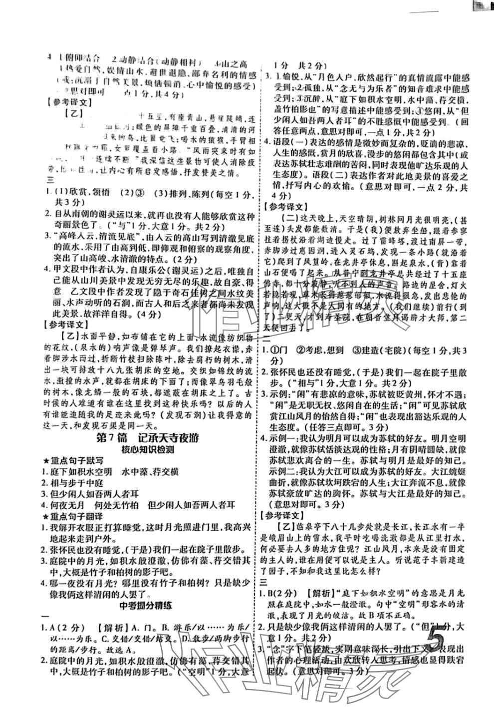 2024年理想中考語文中考古詩文一本通河南專版 第5頁