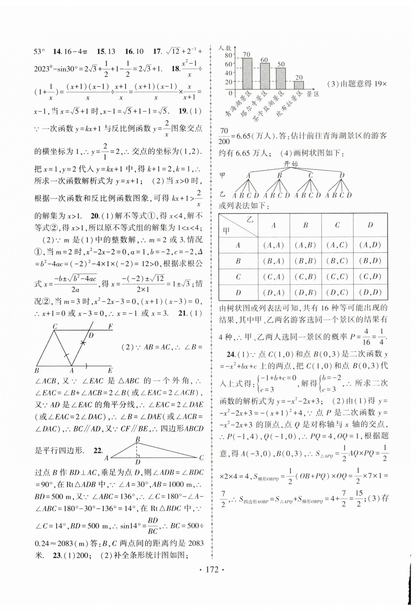 2024年青海中考金榜名卷模擬試卷數(shù)學(xué) 第4頁(yè)