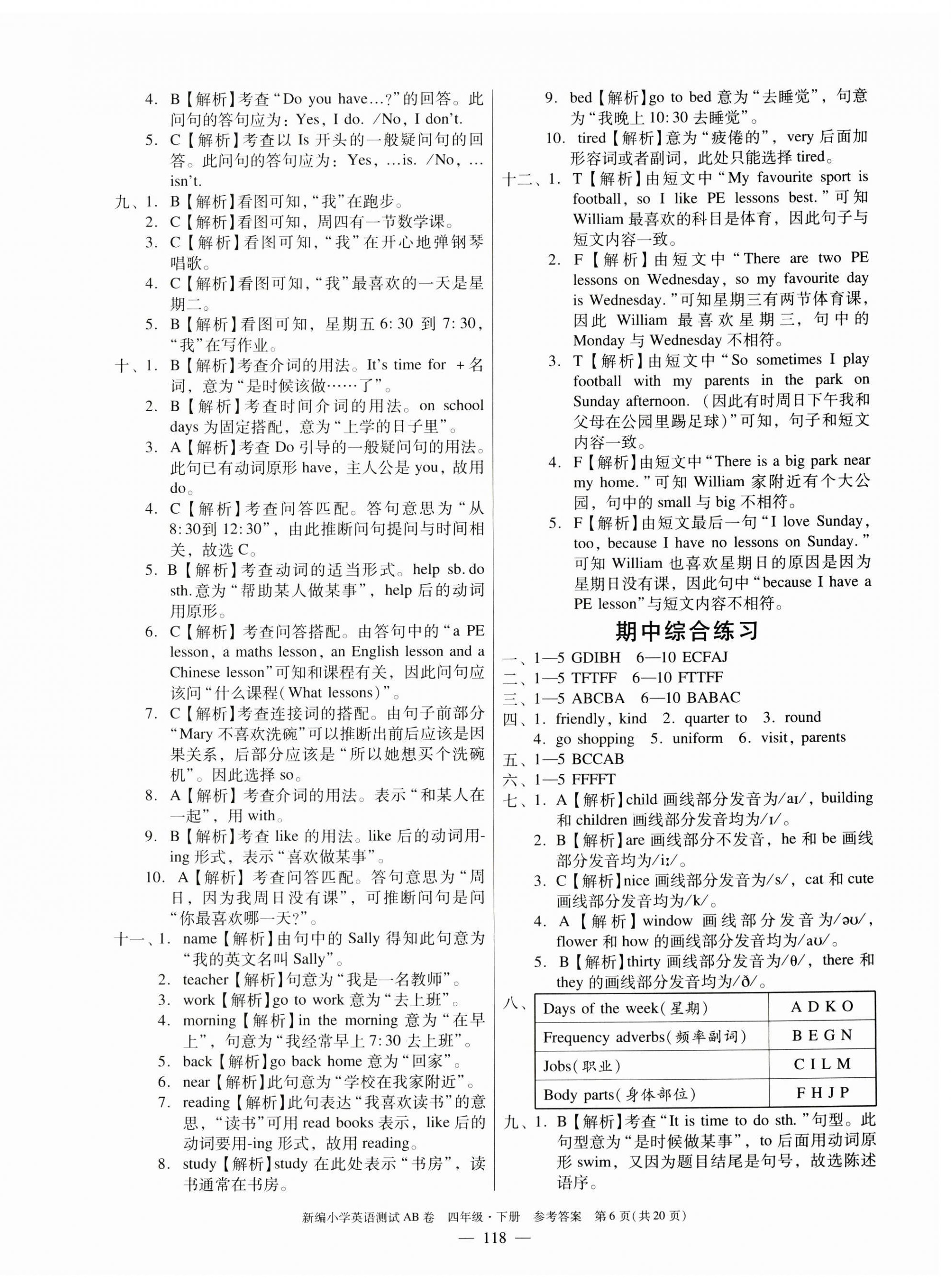 2025年小学英语测试AB卷四年级英语下册教科版广州专版 第6页