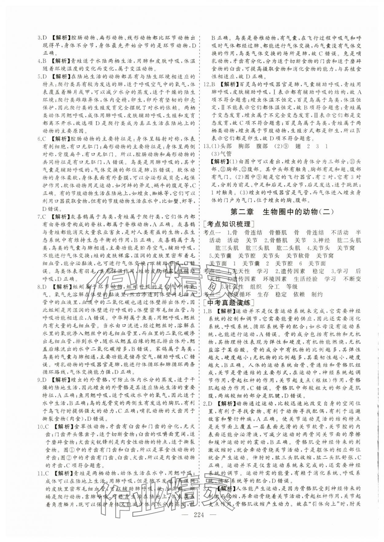 2024年新中考集訓(xùn)中考總復(fù)習(xí)生物濟(jì)南版 參考答案第9頁(yè)