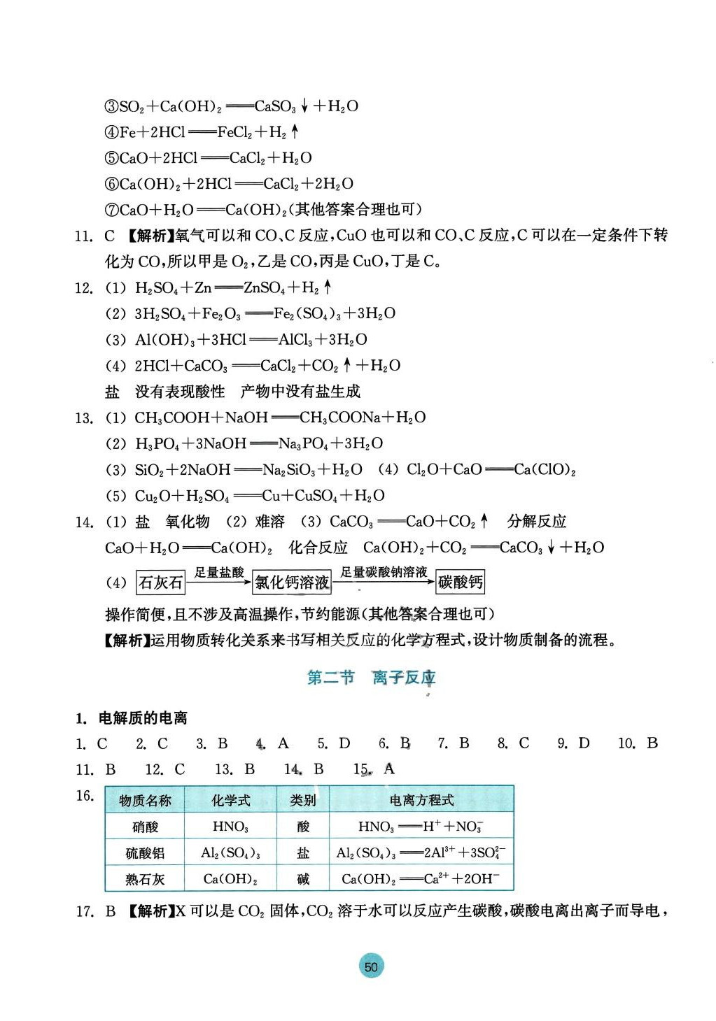 2024年作业本浙江教育出版社高中化学必修第一册 参考答案第2页