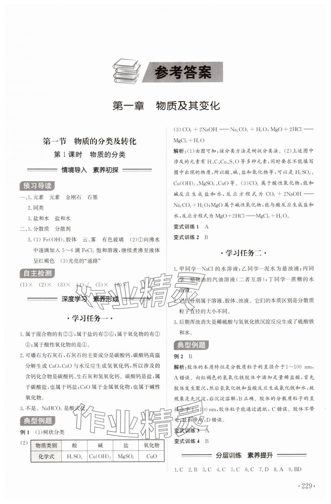 2025年同步练习册山东科学技术出版社高中化学必修第一册人教版 第1页