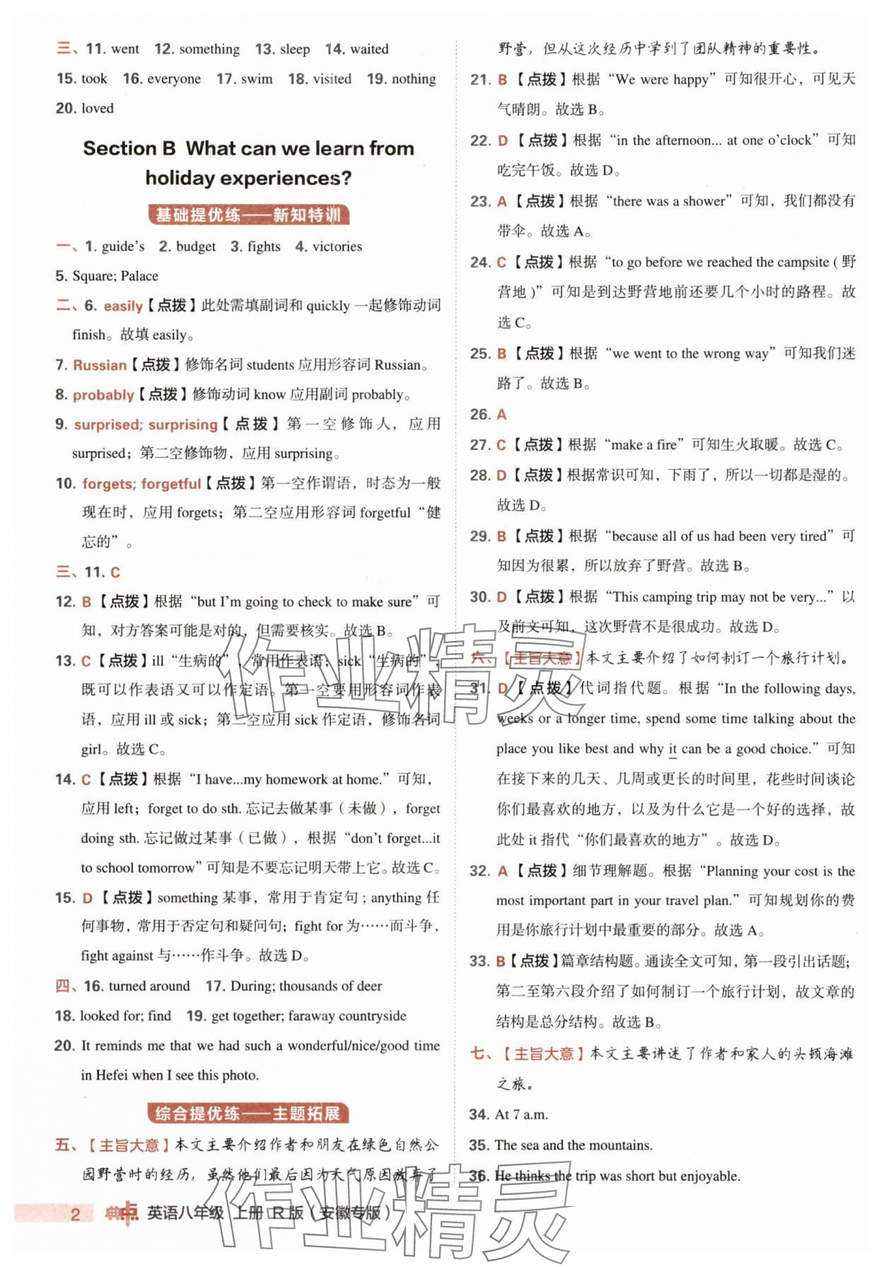 2025年综合应用创新题典中点八年级英语上册人教版安徽专版 第2页