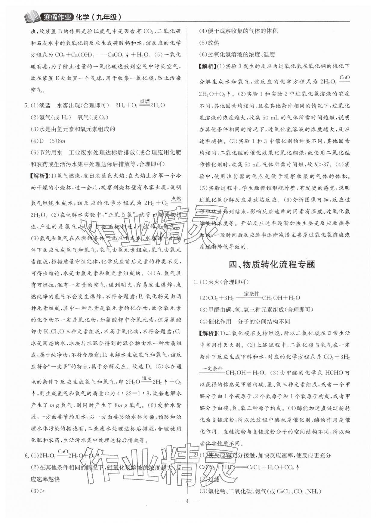 2025年广东名师讲练通寒假作业九年级化学人教版深圳专版 第4页