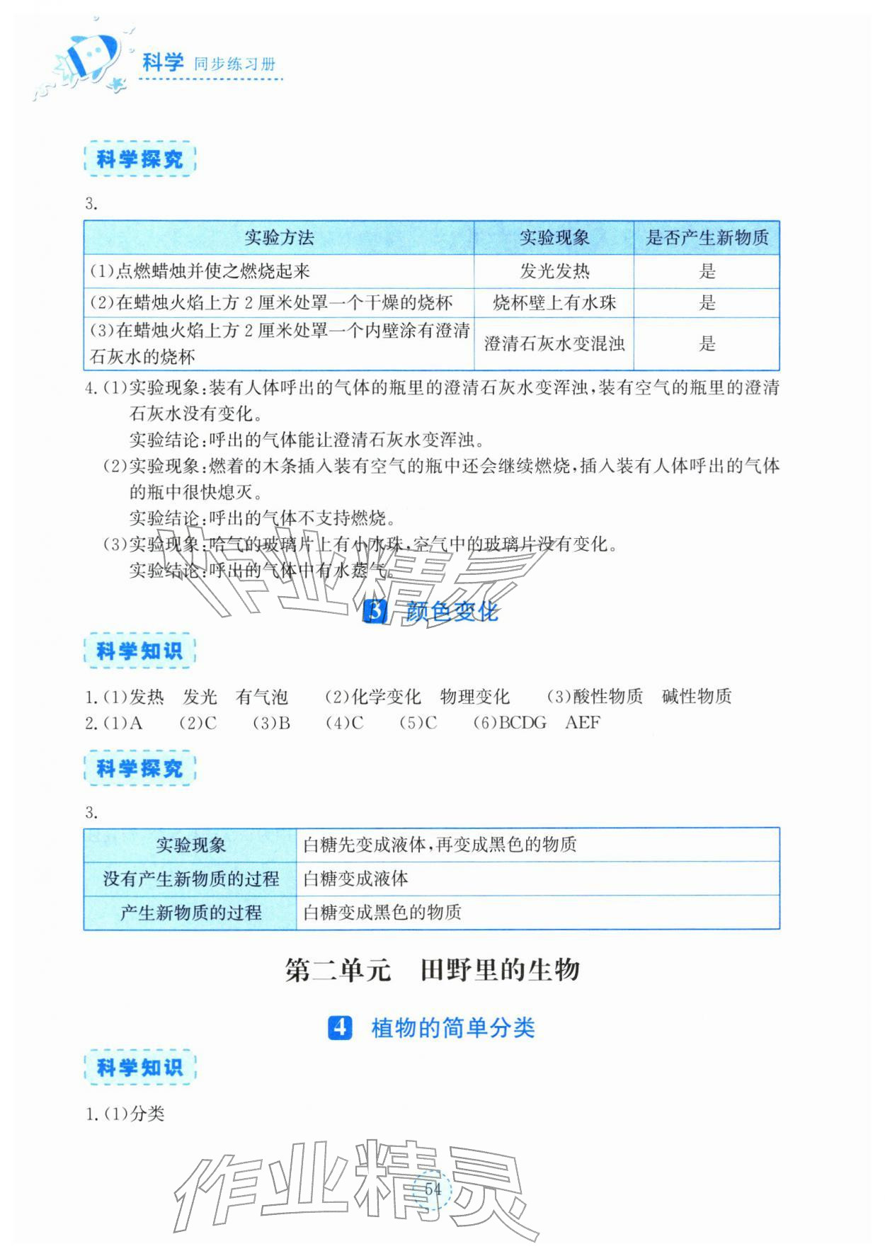 2025年科学同步练习册湖北教育出版社六年级上册人教鄂教版 第2页