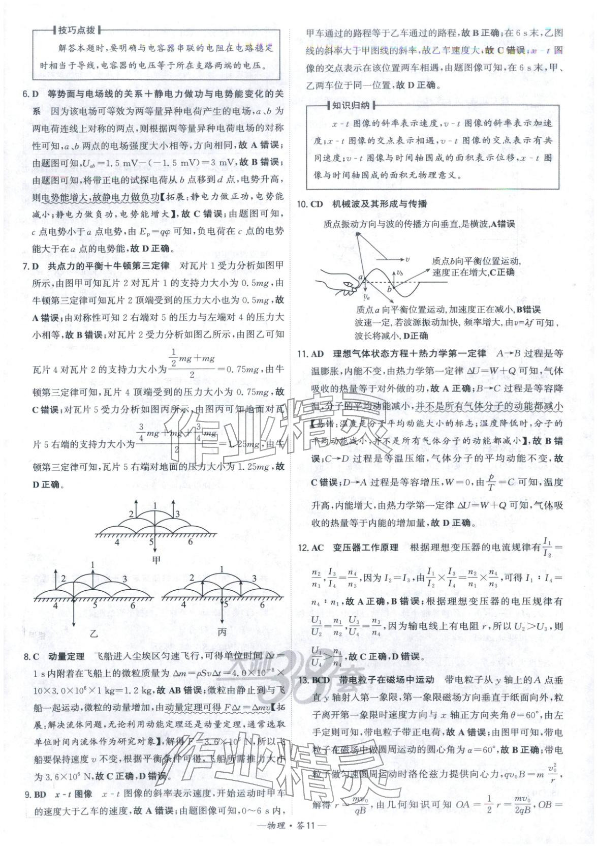 2026年高考模拟试题汇编高中物理全一册通用版&nbsp;参考答案第11页