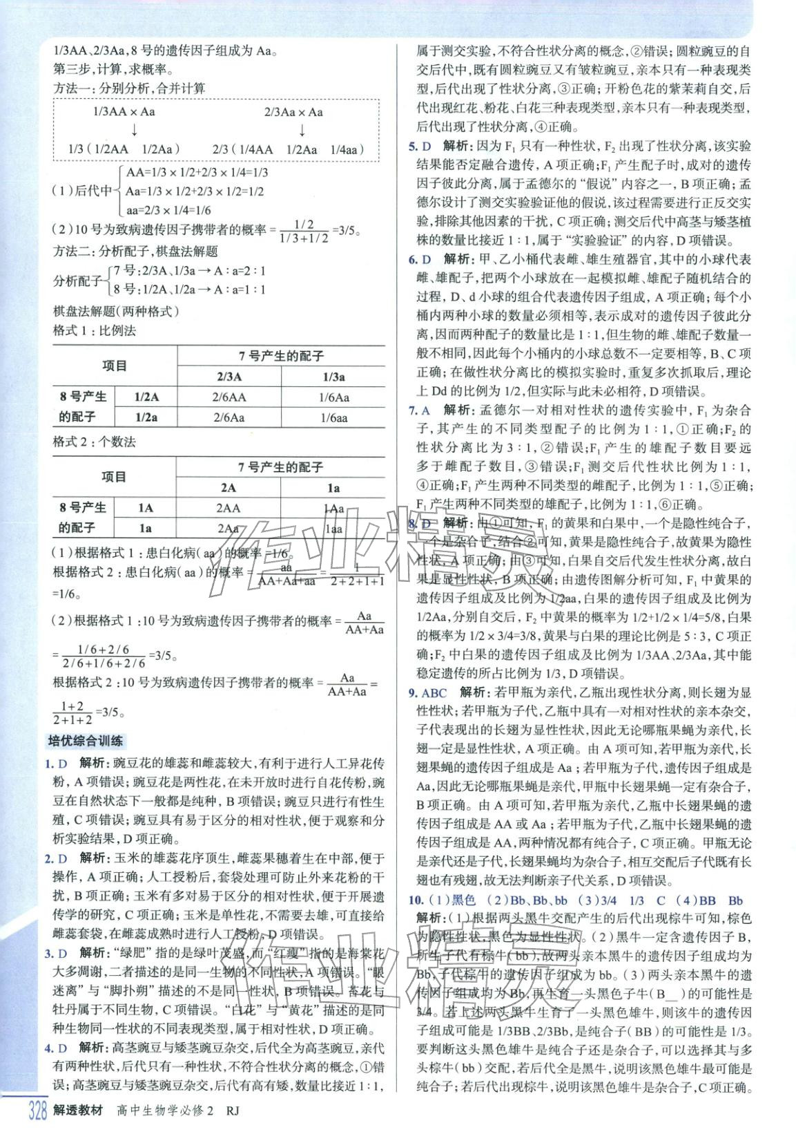 2025年解透教材高中生物必修第二册人教版&nbsp;第2页