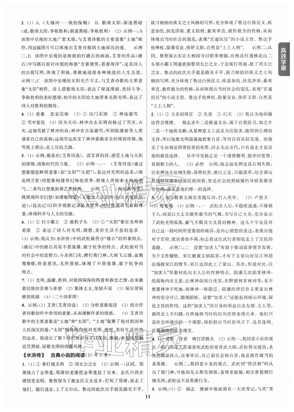 2026年通城1典中考复习方略语文苏州专版 参考答案第10页