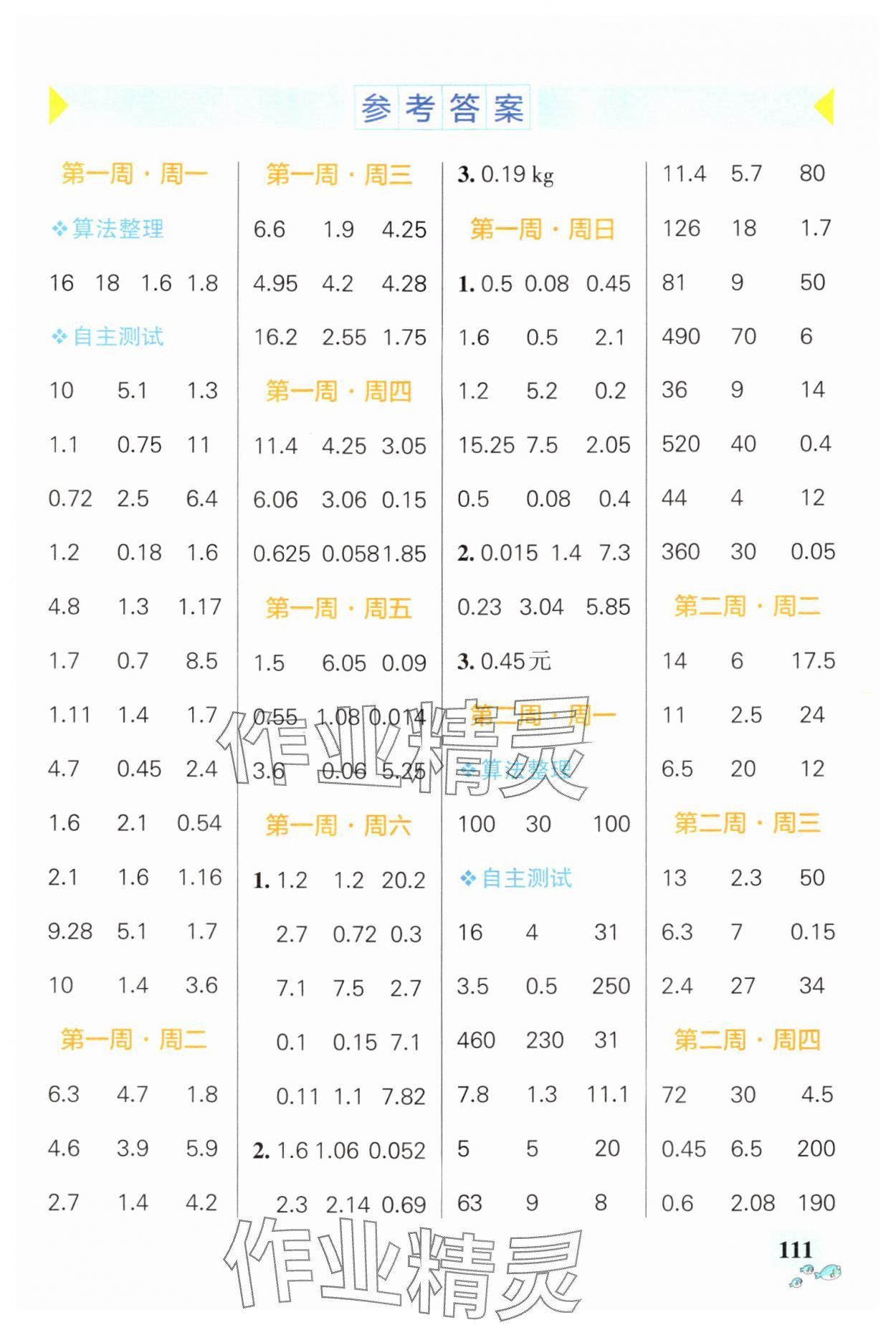 2024年小學(xué)學(xué)霸天天計(jì)算五年級數(shù)學(xué)上冊北師大版廣東專版 第1頁