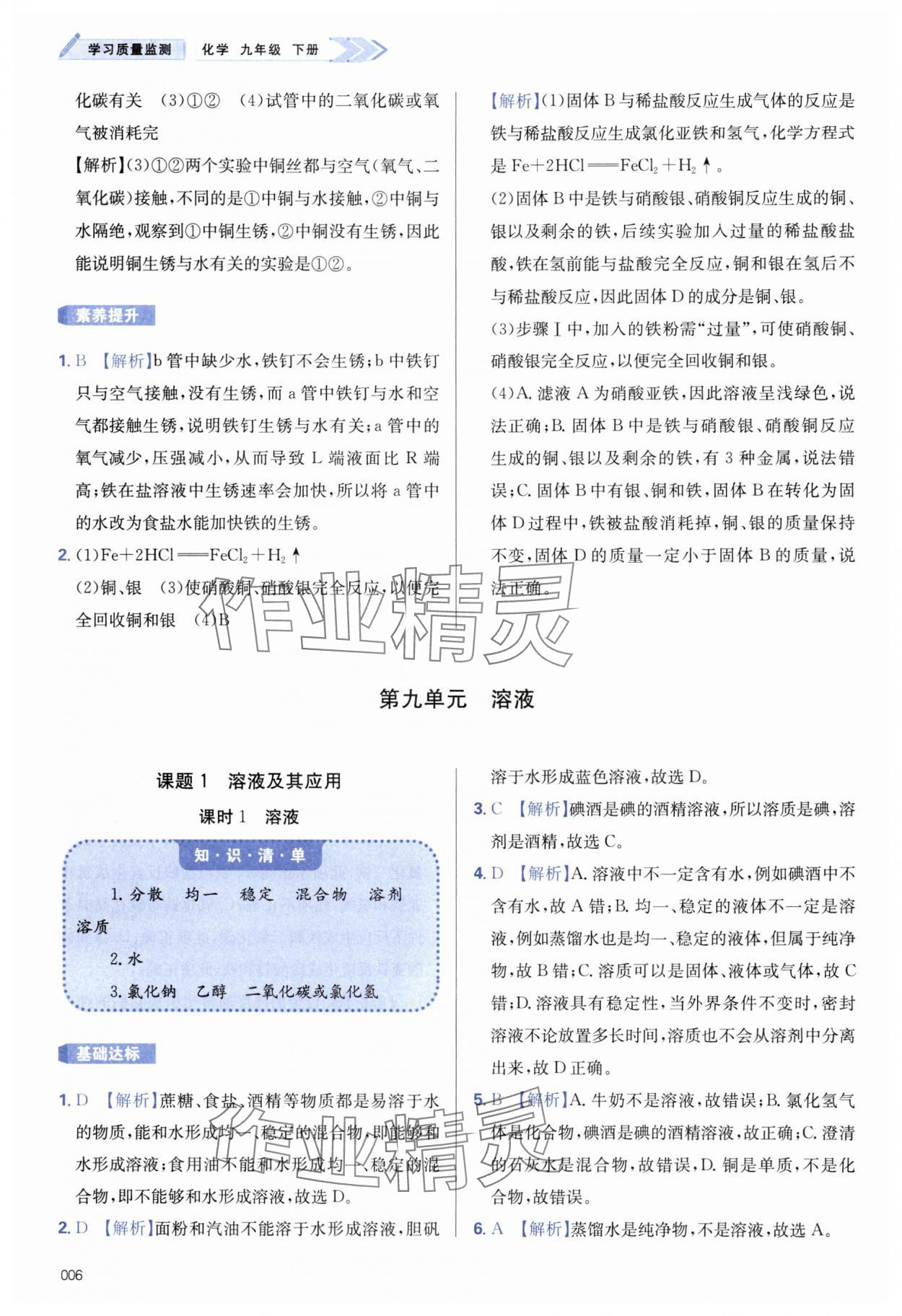 2025年學(xué)習(xí)質(zhì)量監(jiān)測九年級化學(xué)下冊人教版 第6頁
