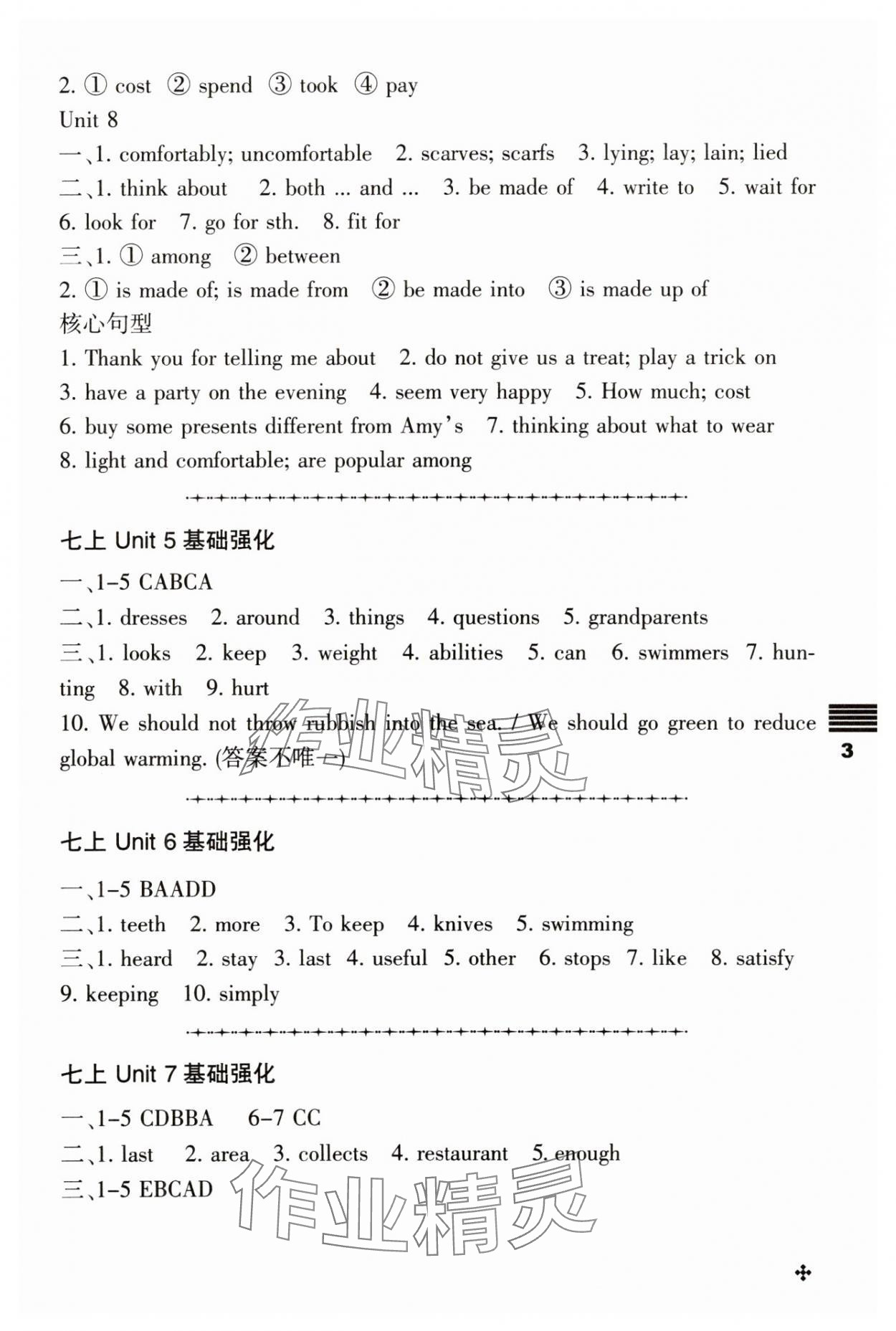 2025年直通课堂九年级英语下册译林版&nbsp;参考答案第3页