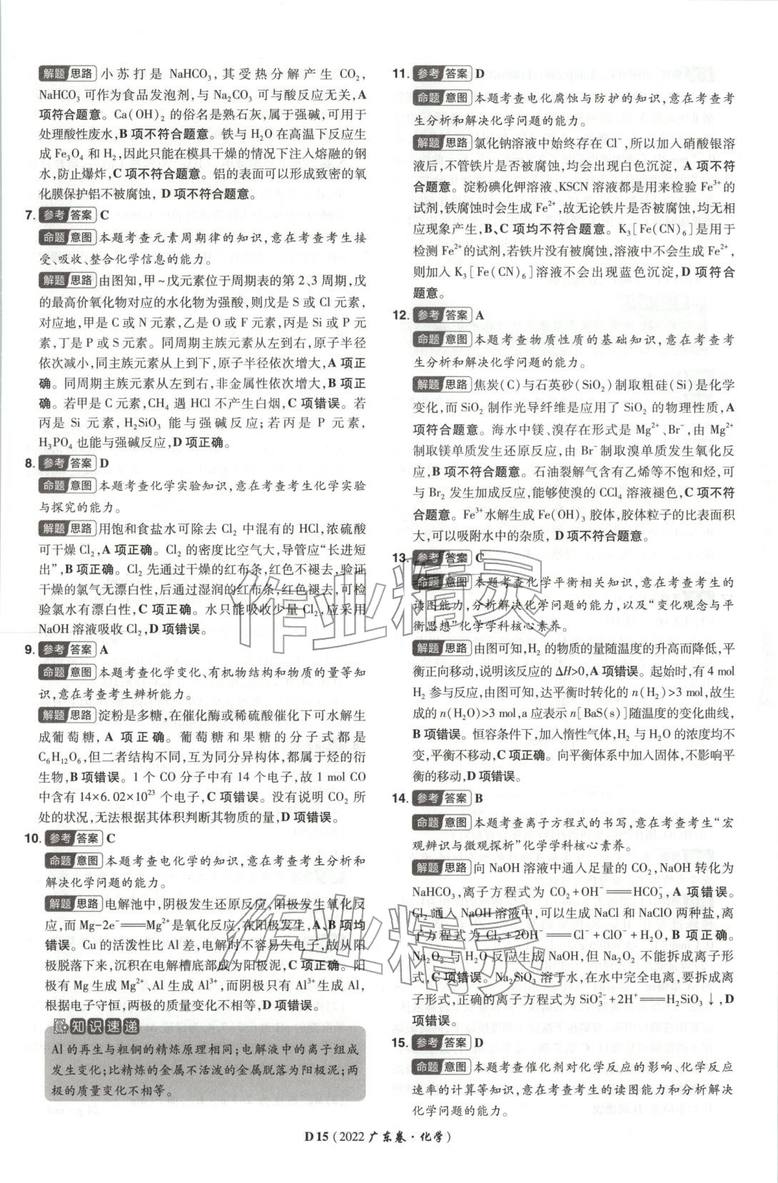 2026年新高考5年真题高中化学全一册通用版广东专版 第15页