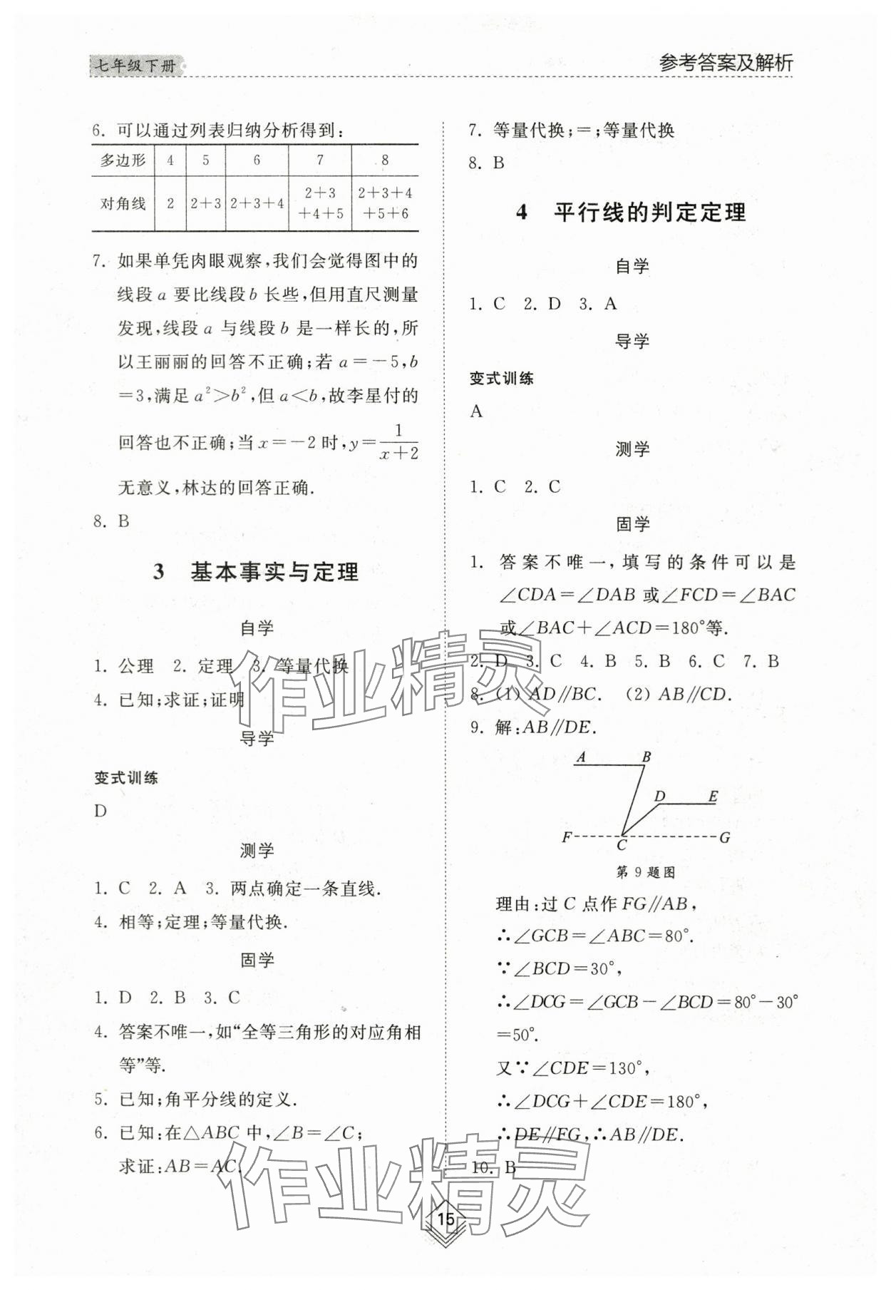 2024年综合能力训练七年级数学下册鲁教版54制 参考答案第14页