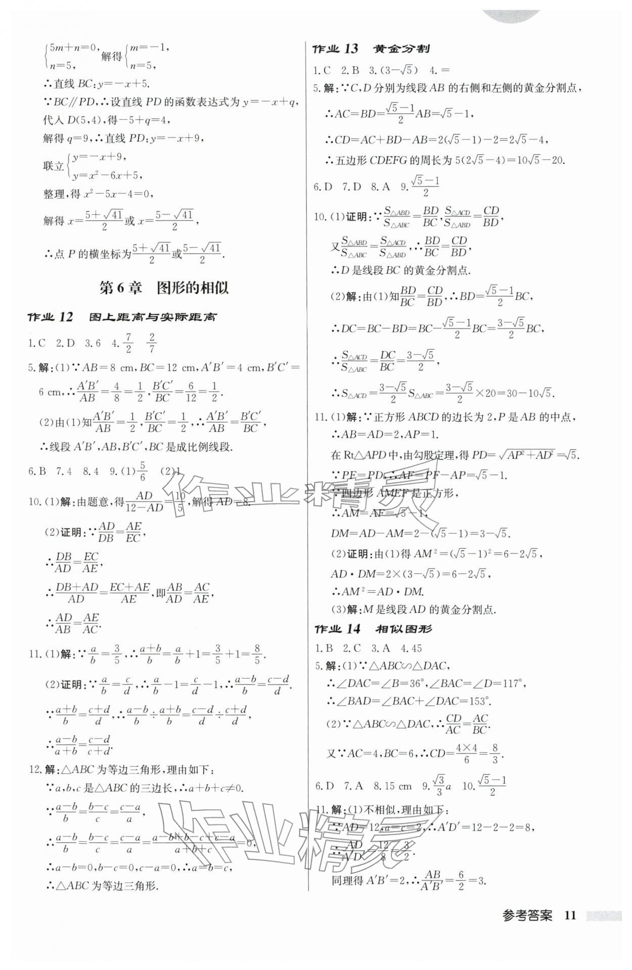 2026年启东中学作业本九年级数学下册苏科版宿迁专版 第11页