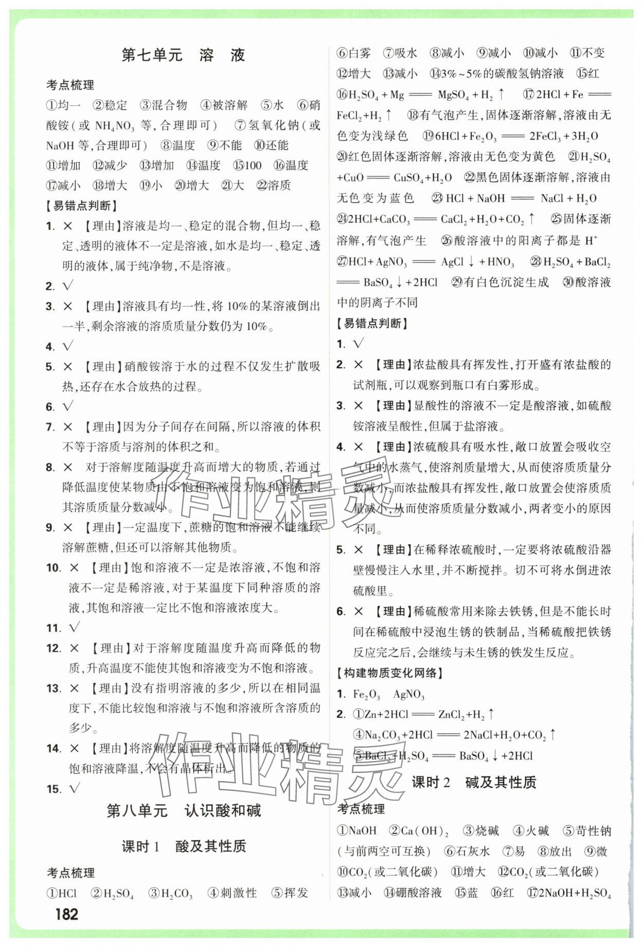 2025年万唯中考试题研究化学鲁教版山东专版 参考答案第4页