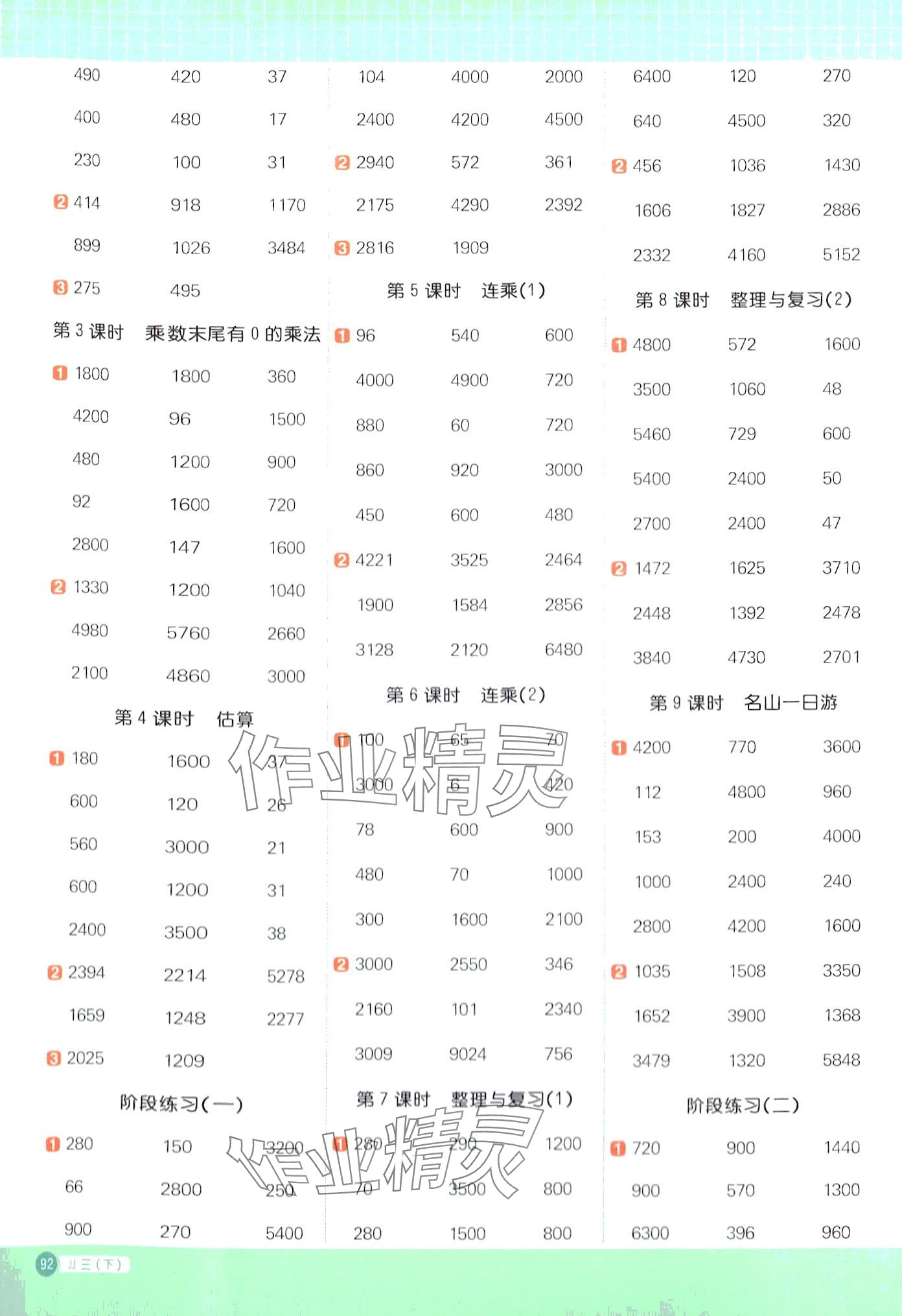 2024年陽(yáng)光同學(xué)計(jì)算小達(dá)人三年級(jí)數(shù)學(xué)下冊(cè)冀教版 第2頁(yè)