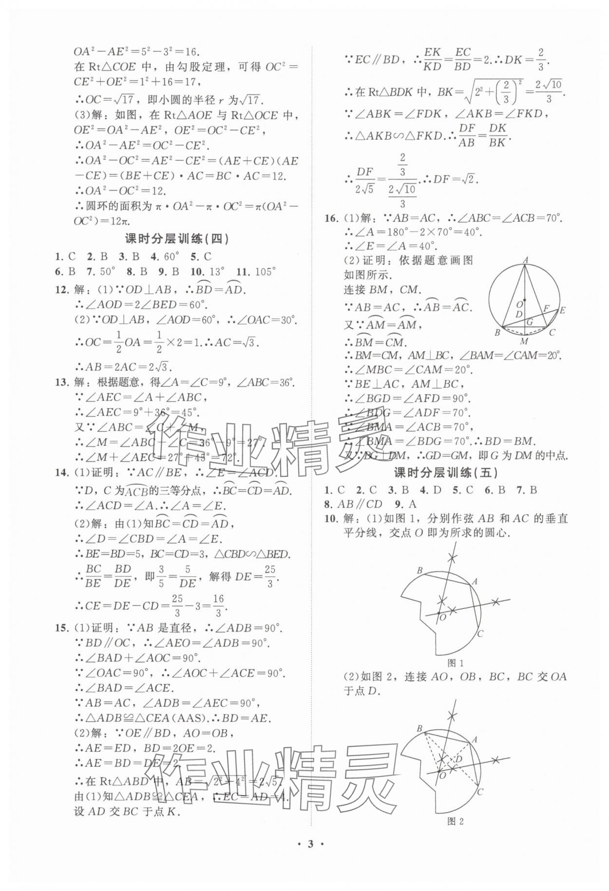 2025年同步練習冊分層卷九年級數學下冊魯教版五四制 參考答案第3頁