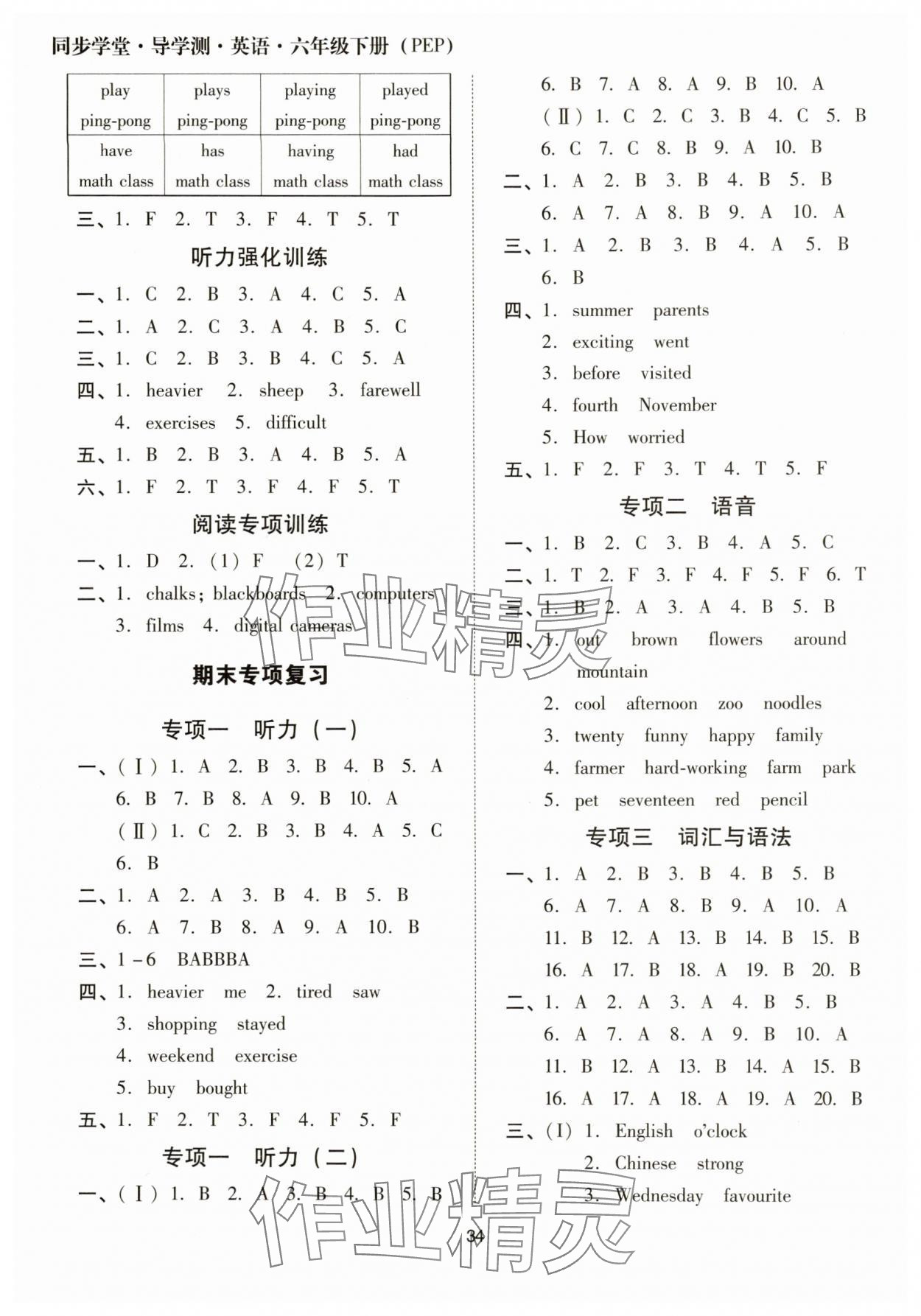 2025年同步學堂導學測六年級英語下冊人教版 第6頁