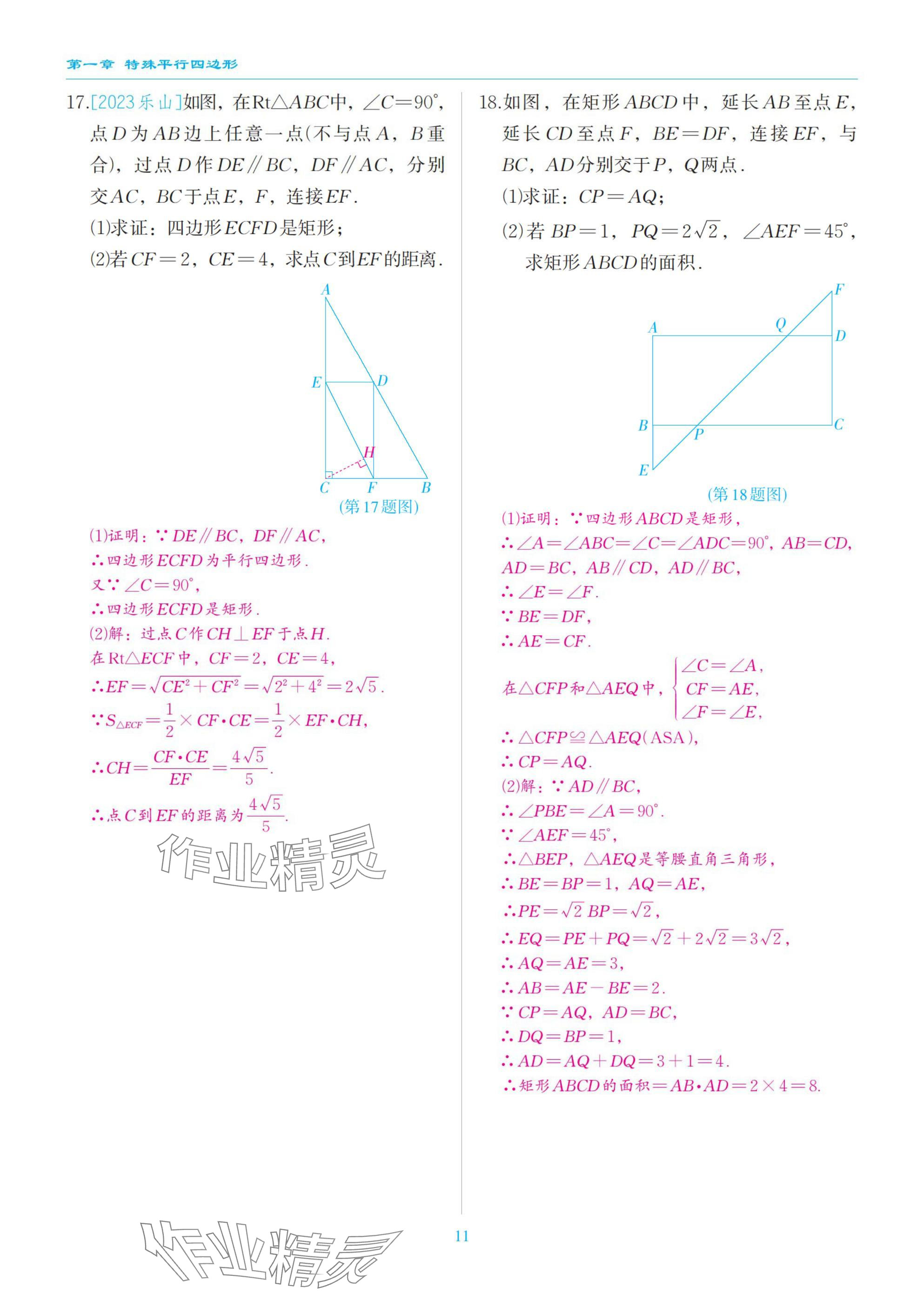 2025年慧學智評九年級數學上冊北師大版 參考答案第11頁
