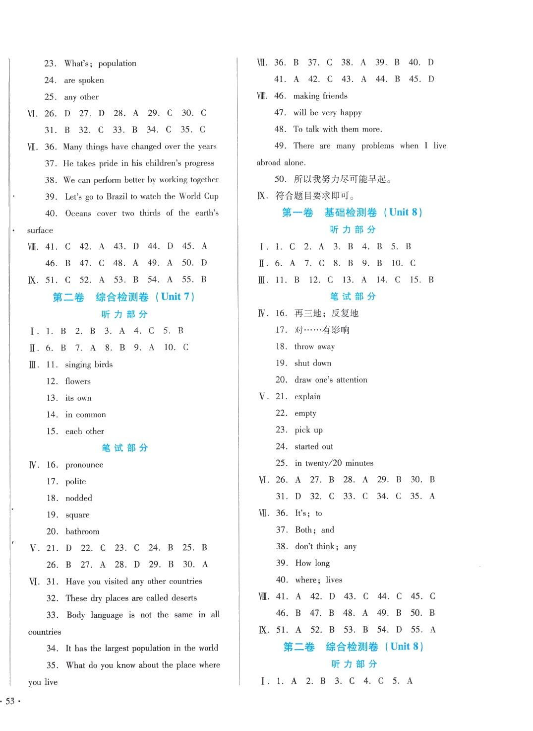 2024年中育1號(hào)金卷分類測試卷八年級(jí)英語下冊(cè)冀教版 第6頁