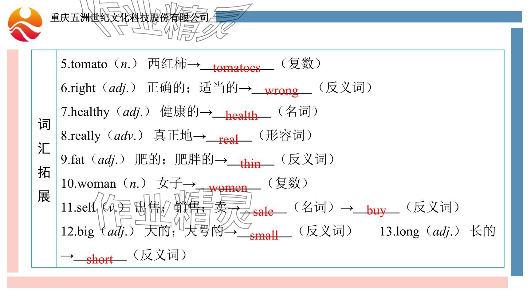 2024年重慶市中考試題分析與復習指導英語 參考答案第49頁