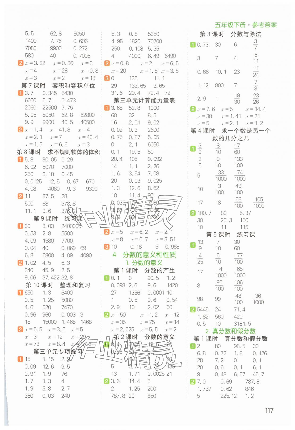 2025年七彩課堂計算天天練五年級數(shù)學(xué)下冊人教版 第3頁