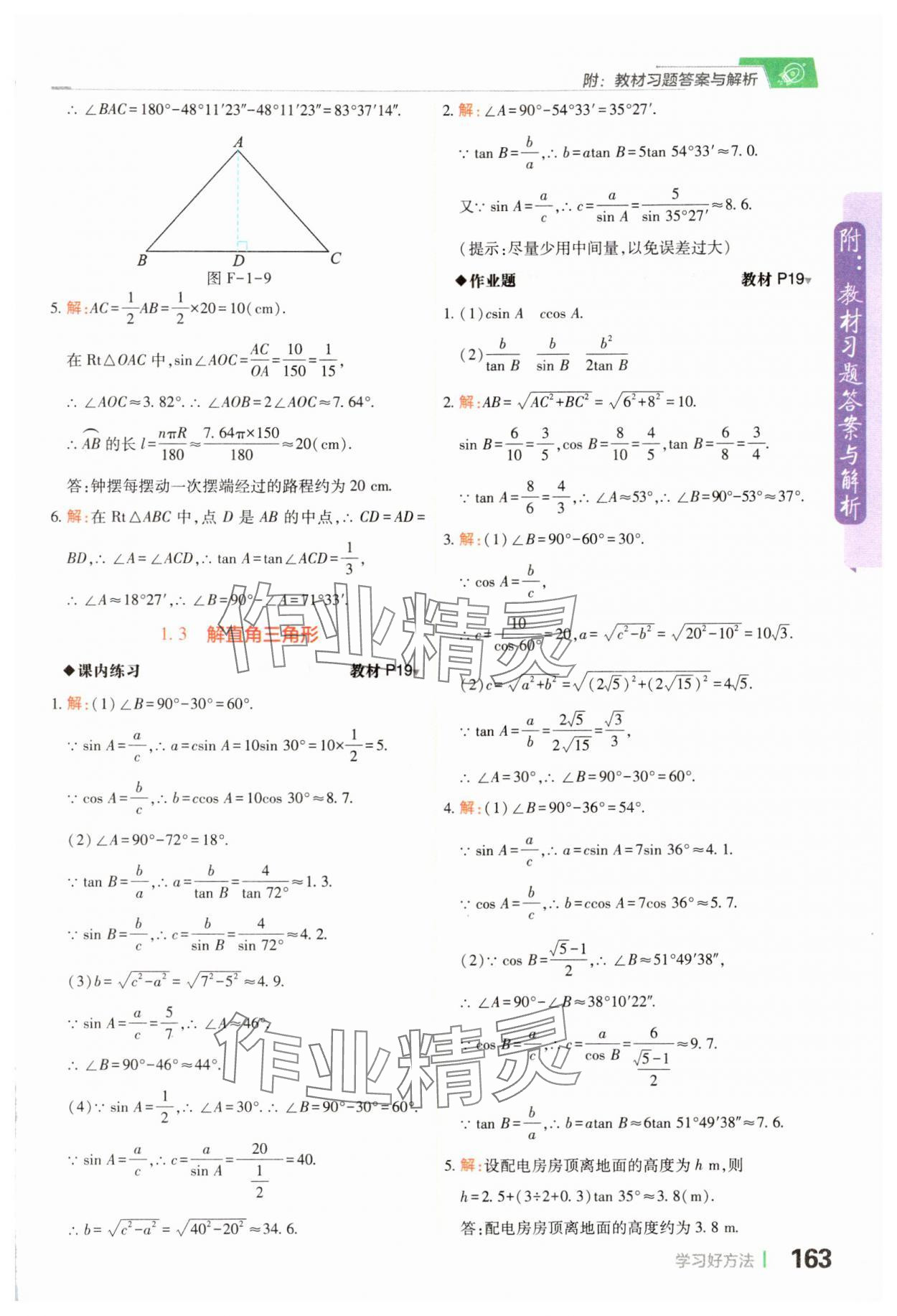 2024年教材課本九年級數(shù)學下冊浙教版 參考答案第5頁