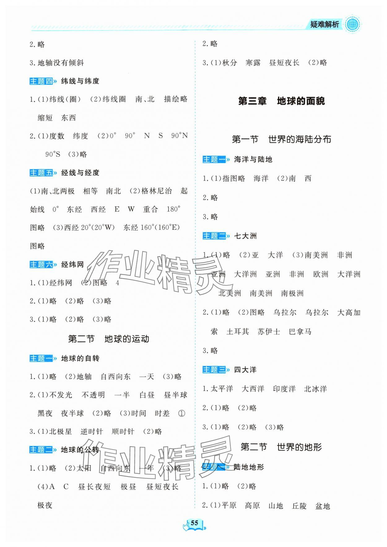 2024年填充图册山东科学技术出版社七年级地理上册湘教版 参考答案第2页